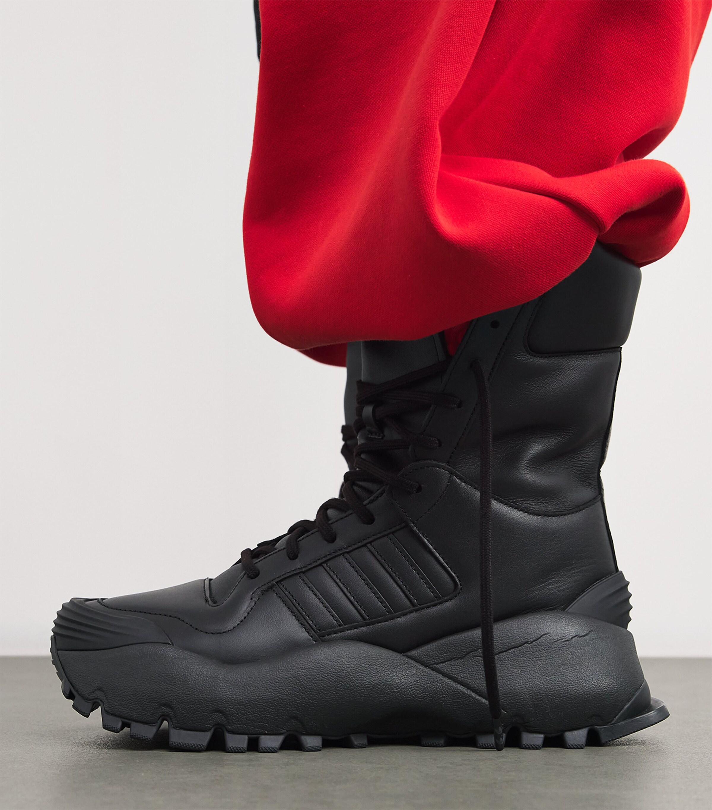 x adidas Leather Forum Lace-Up Boots BLACK Image 2