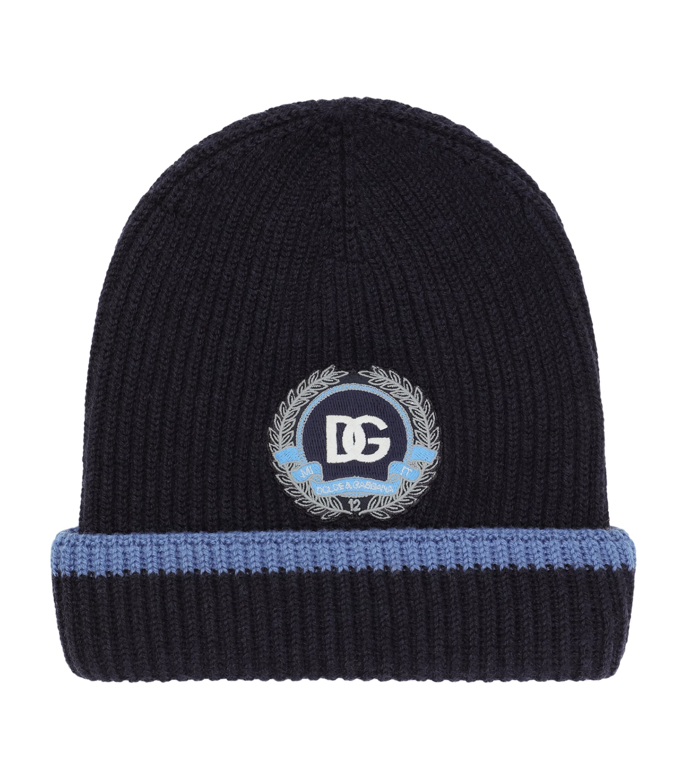 Wool Logo Patch Beanie B3895-NAVY BLUE Image 1
