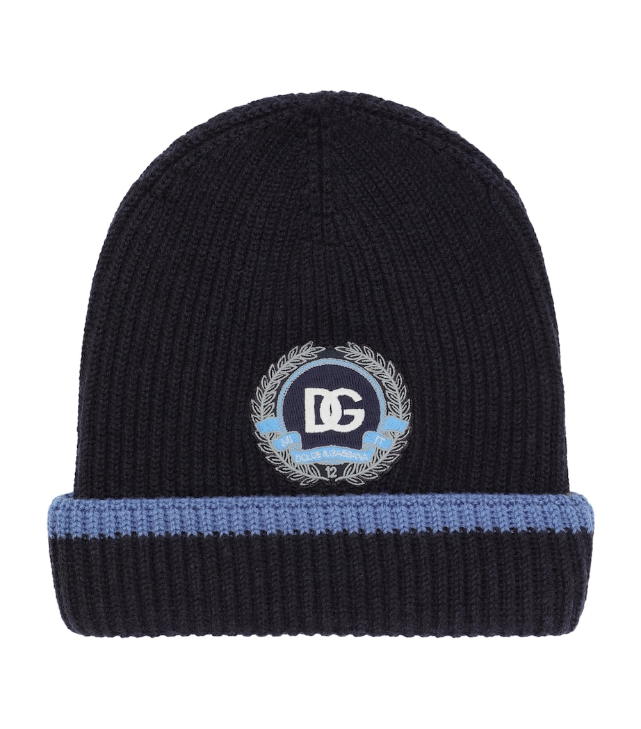 Wool Logo Patch Beanie B3895-NAVY BLUE Image 1