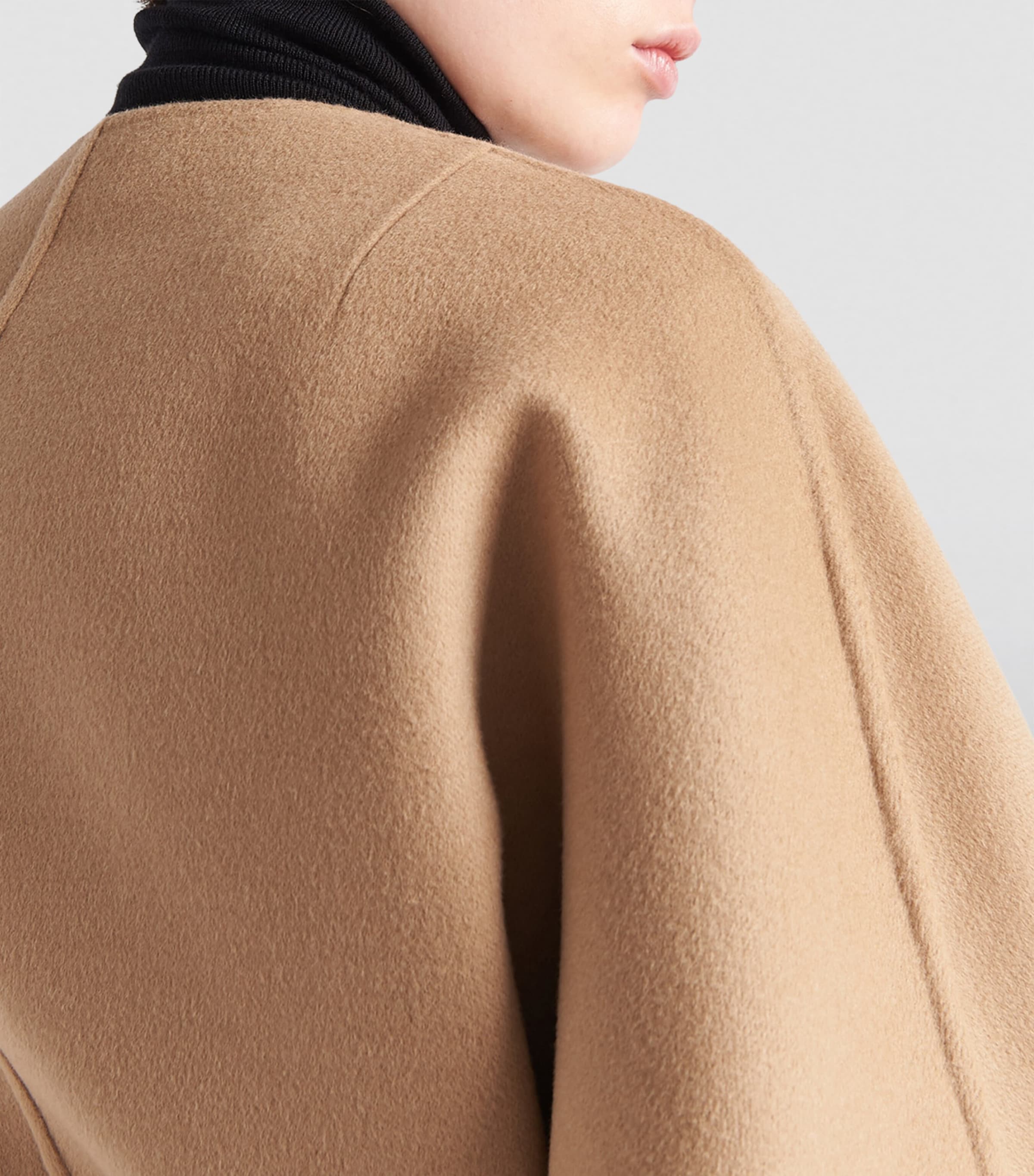 Wool-Silk Belted Coat F0824 Image 5