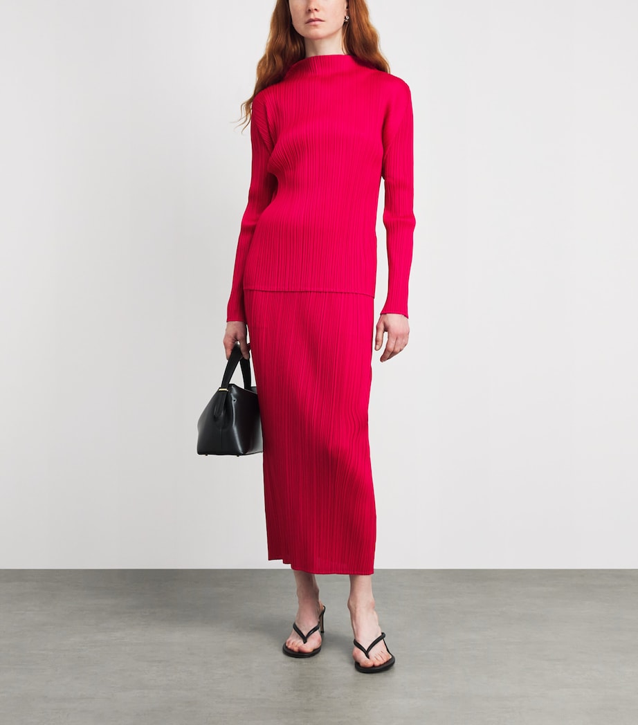 Pleats Please Issey Miyake Womens Long-Sleeve New Colorful Basics 4 Top Image 2