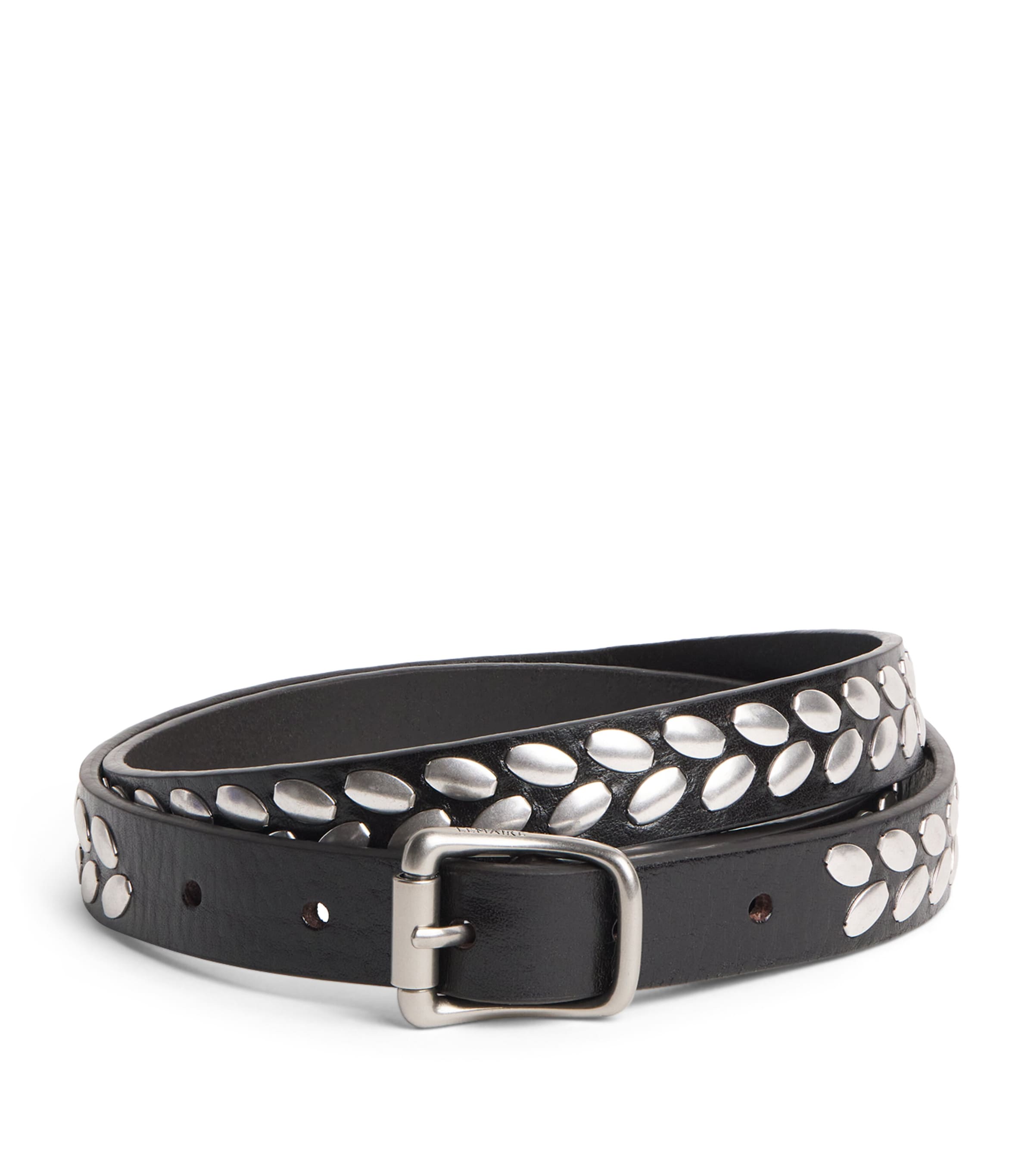 Lemaire Leather Studded Almond Belt Dark Brown Image 1