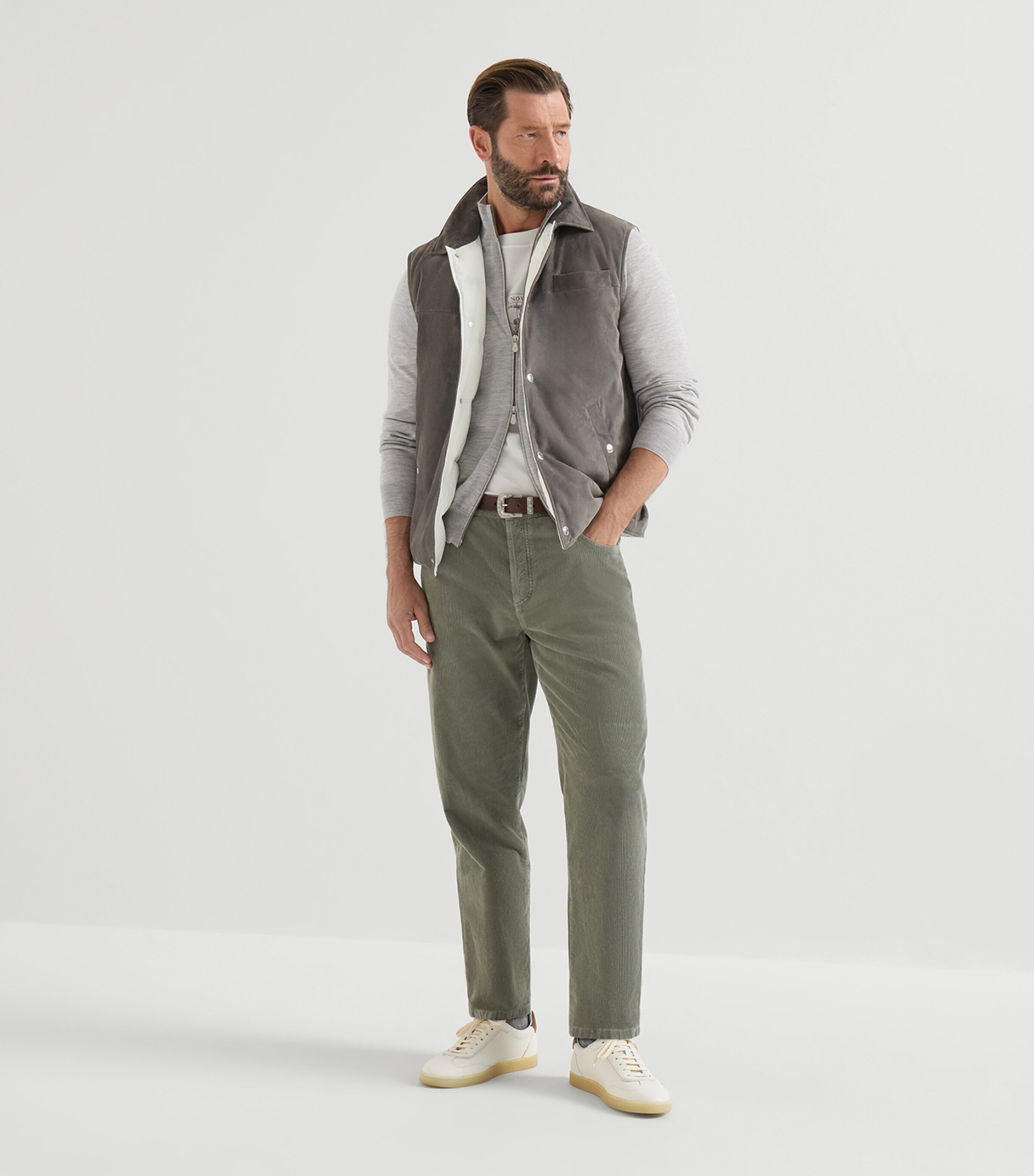 Brunello Cucinelli Mens Two-Way Zip Cardigan Image 2