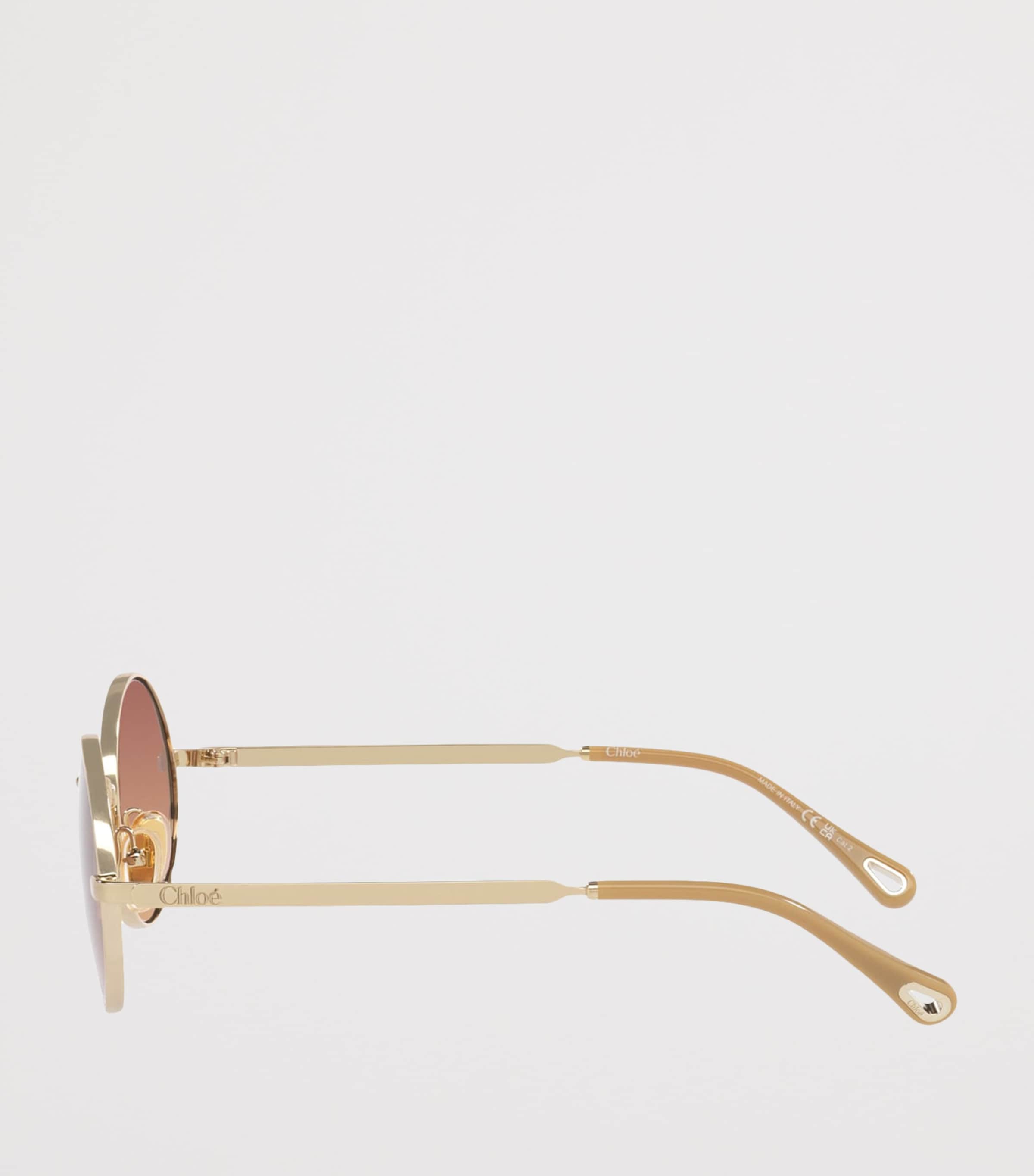 Chloé Metal Aly Round Sunglasses Gold Image 3