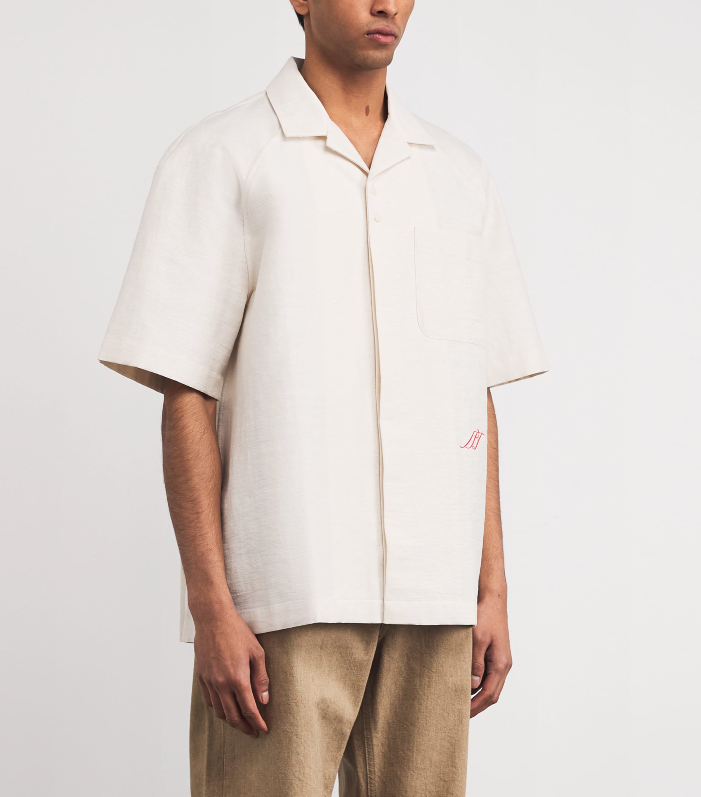 Cotton-Blend Camp-Collar Shirt OFF-WHITE-110 Image 3