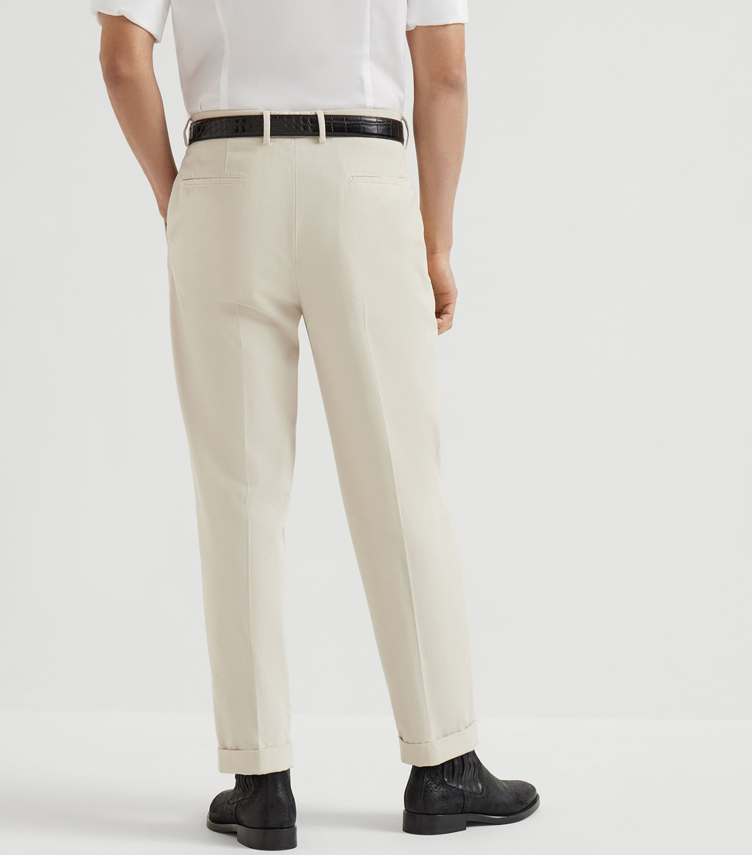 Cotton Pleated Trousers C6316 Image 4