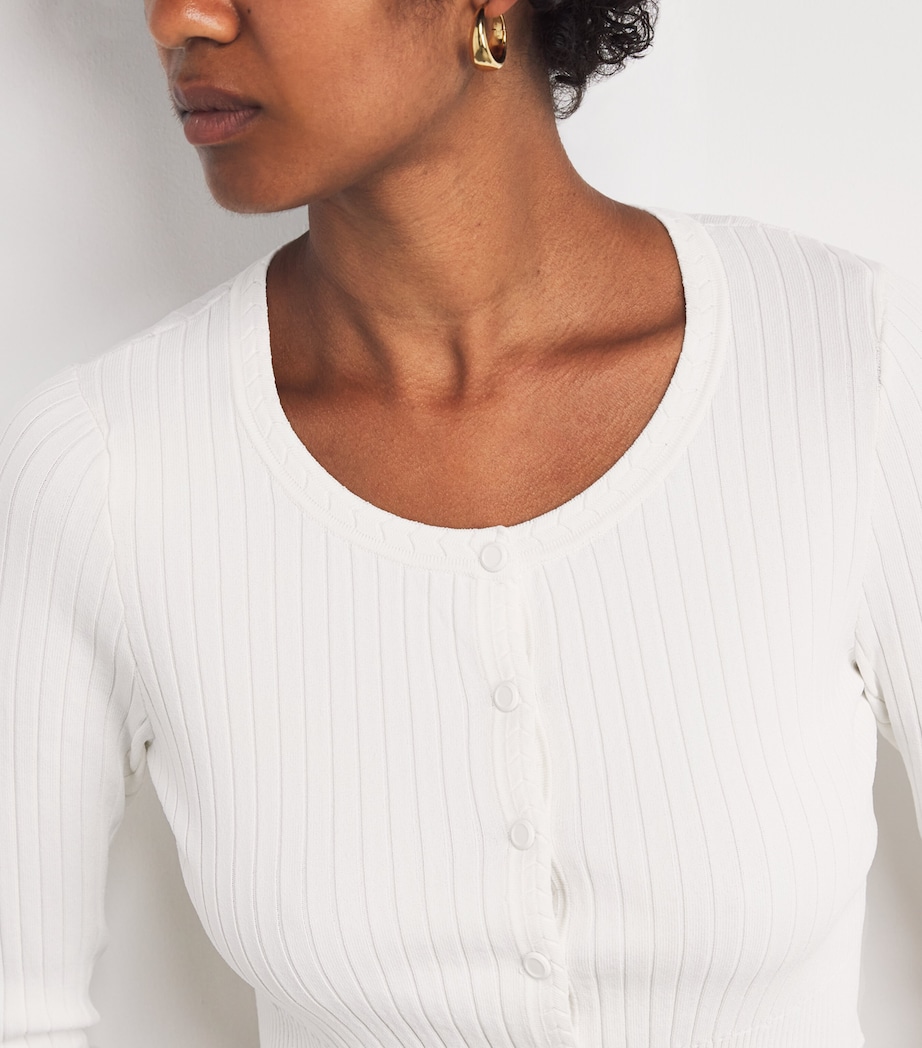 Ribbed Cardigan ECRU Image 6