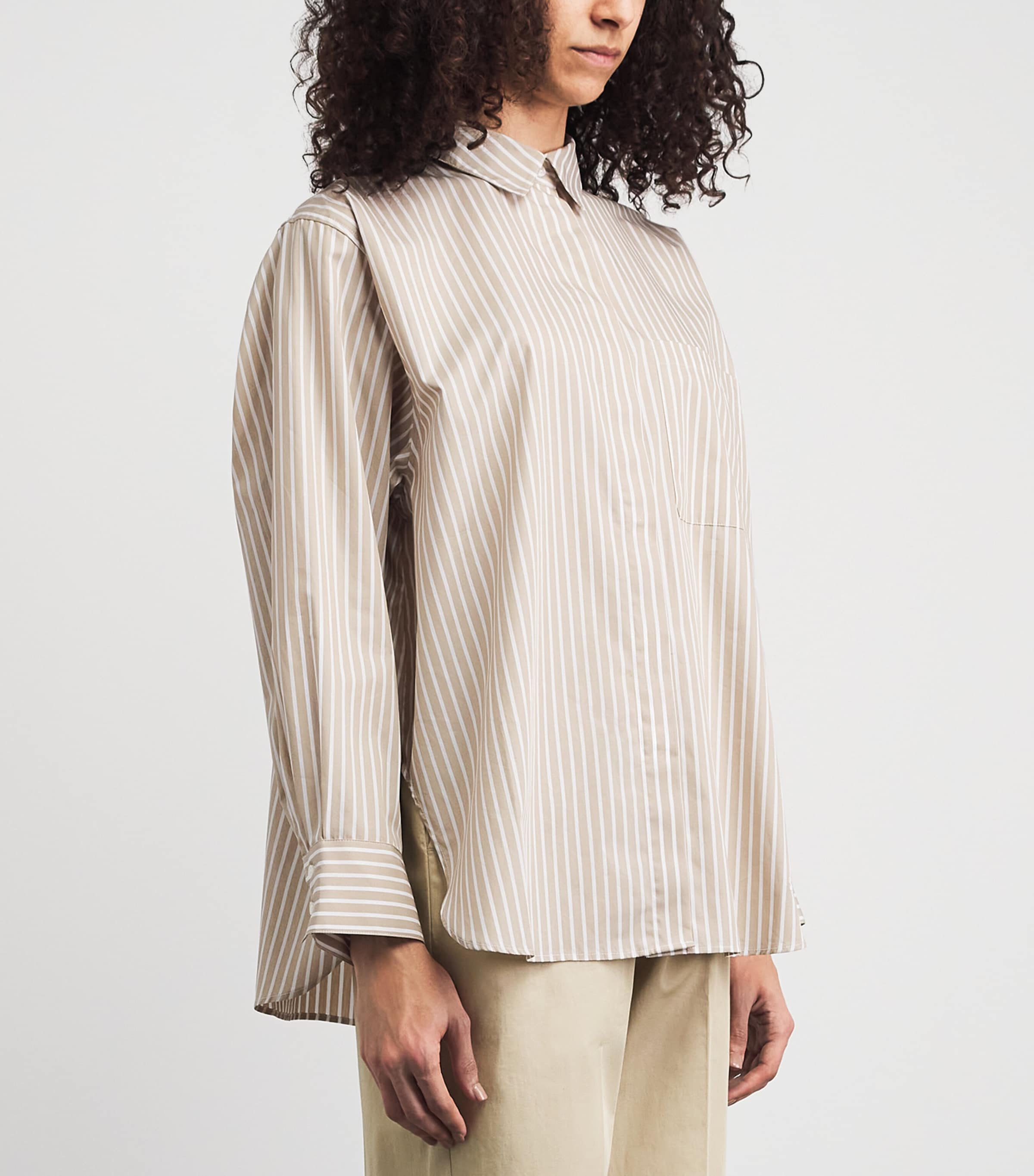 Stylein Womens Cotton Stripe Jansell Shirt Beige Stripe Image 4