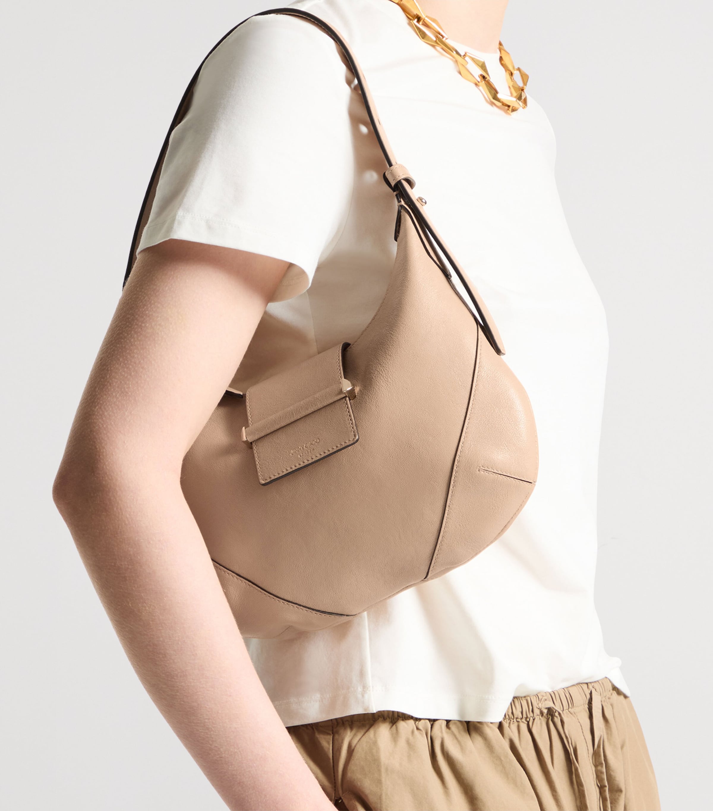 Jimmy Choo Bar Lambskin Shoulder Bag Chai/shiny Gold Image 2