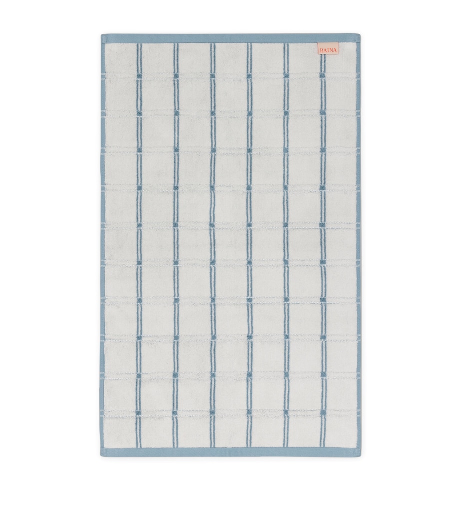 BAINA Organic Cotton Devon Bath Mat (50cm x 80cm) Celeste & Chalk Image 3