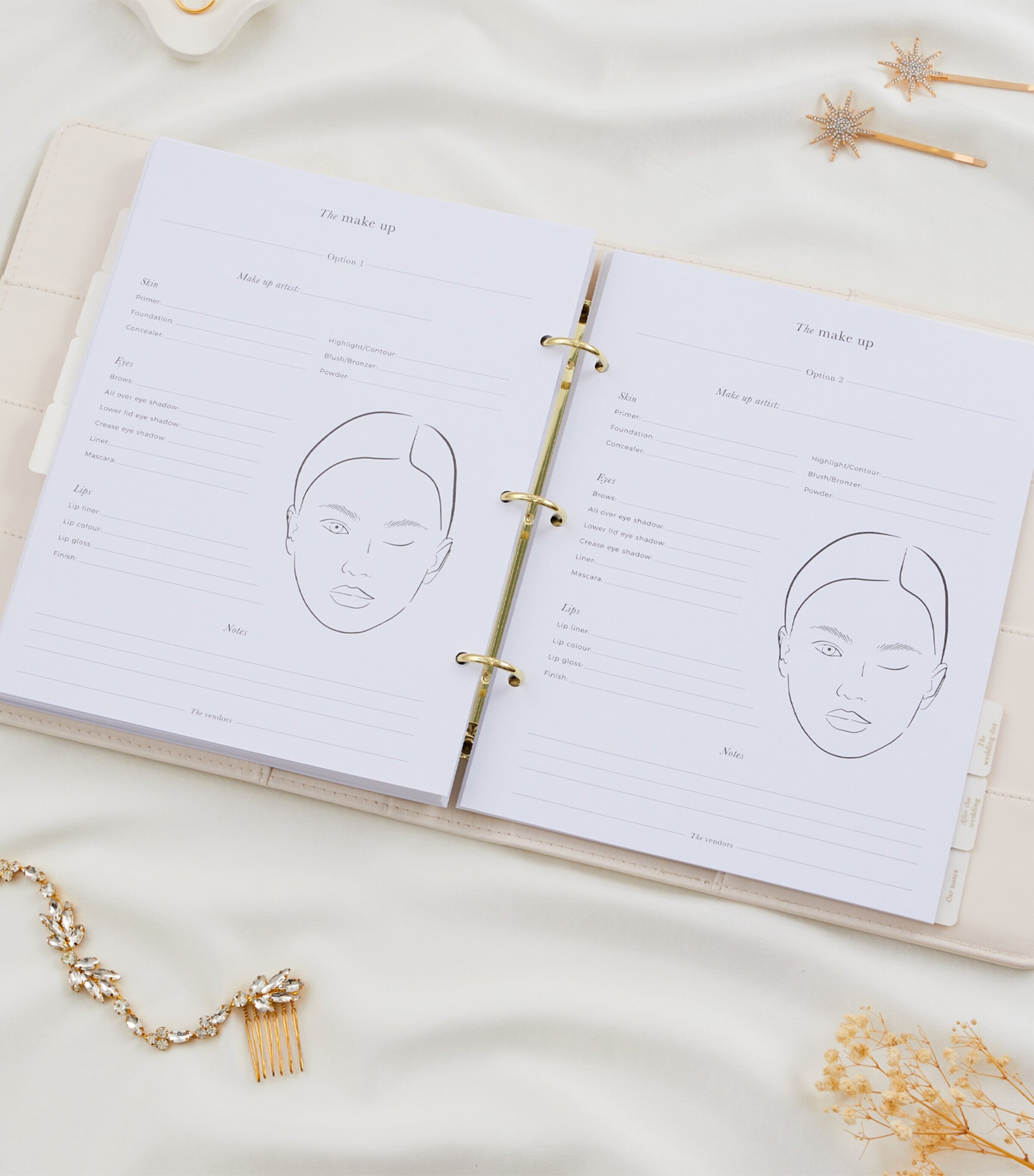 Blush and Gold Our Wedding Planner Binder White, Gold Image 15
