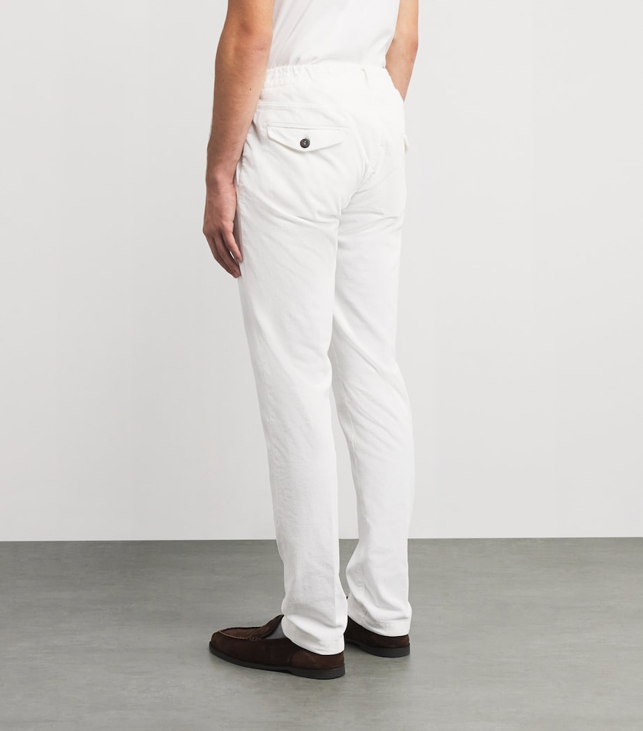 Corduroy Drawstring Straight Trousers BIANCO Image 4