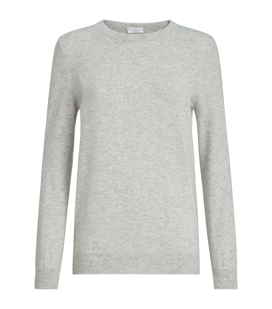 Brunello Cucinelli Womens Cashmere Monili-Trim Sweater Image 1