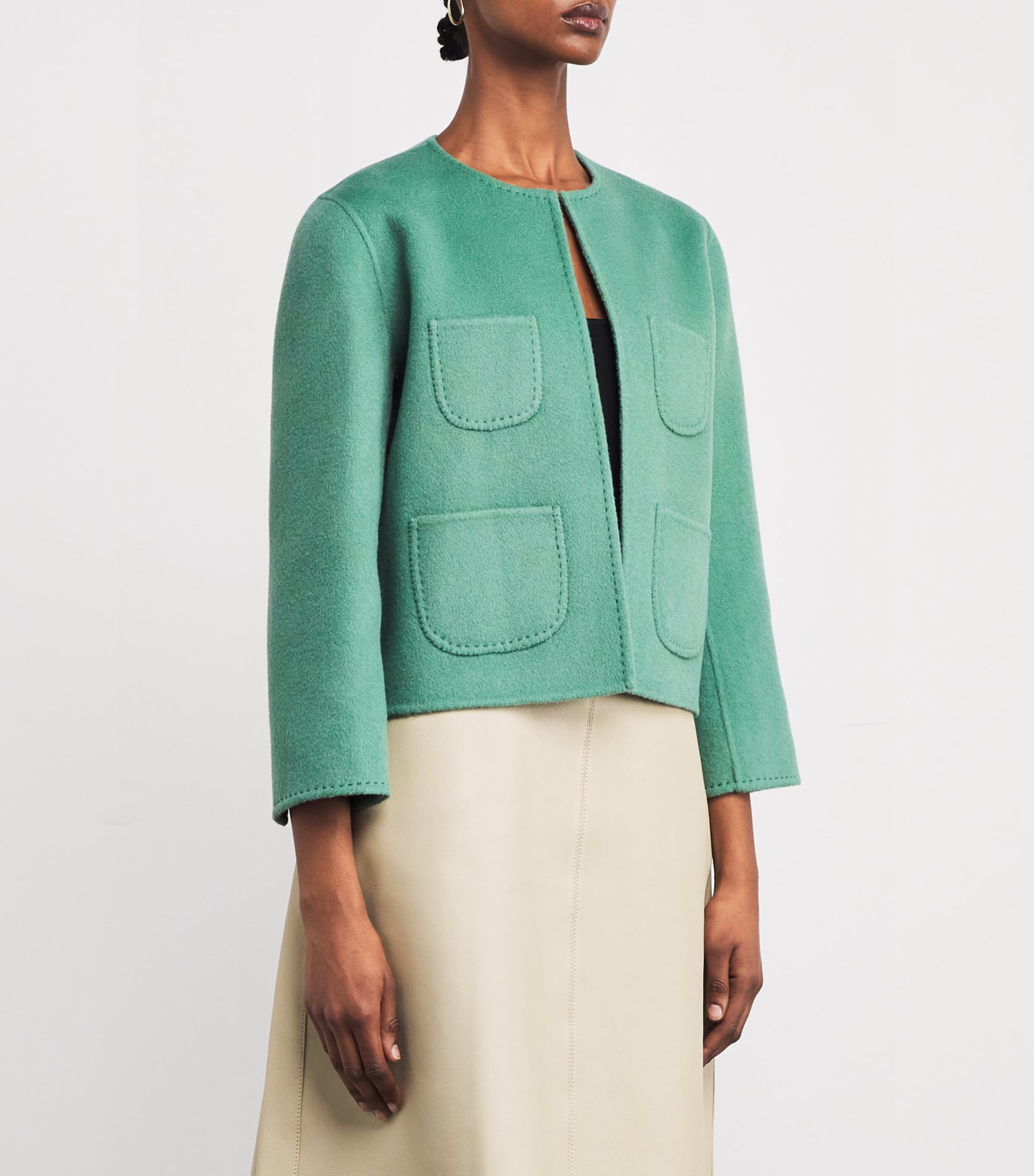 Wolk Morais Womens Cashmere Four Pocket Jacket Patina Image 3