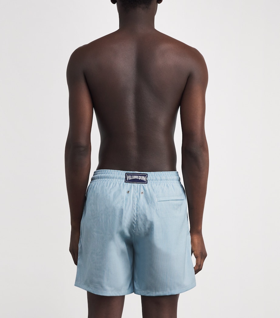 Merino Wool Stripe Moopea Swim Shorts 612-TOPAZE BLEUE Image 4