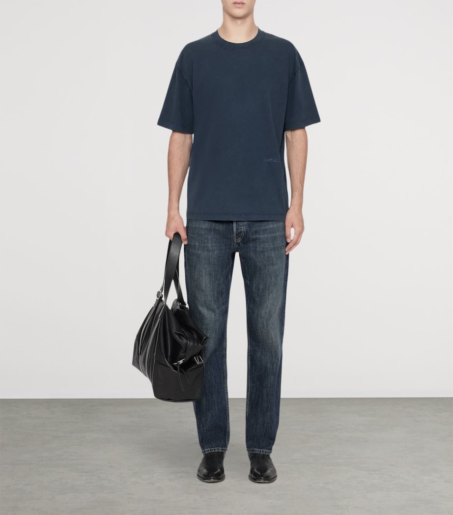 AllSaints Mens Organic Cotton Maddox T-Shirt Navy Blue Image 2