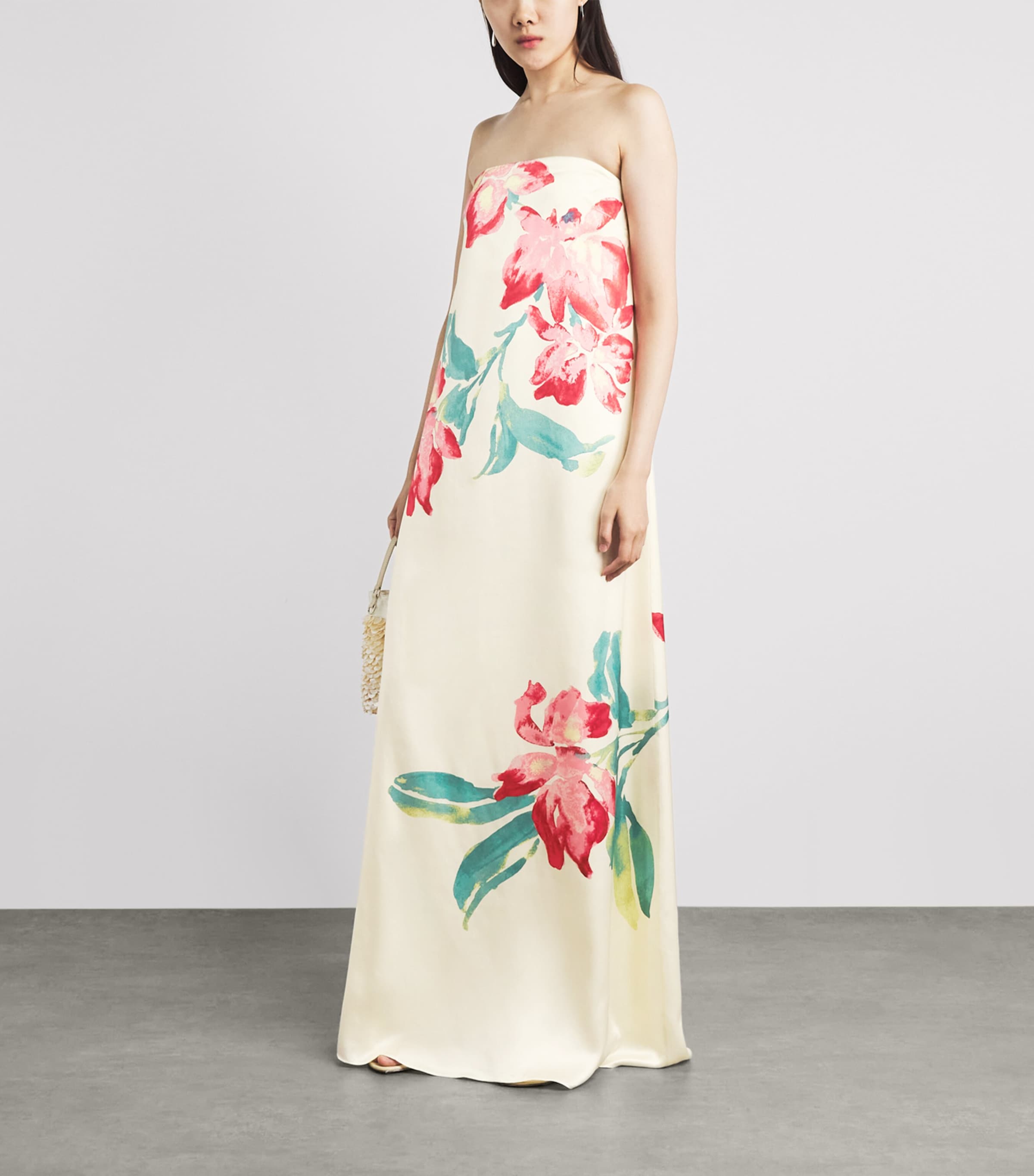 Rebecca Vallance Womens Silk Sunblush Bloom Maxi Dress Print Image 2