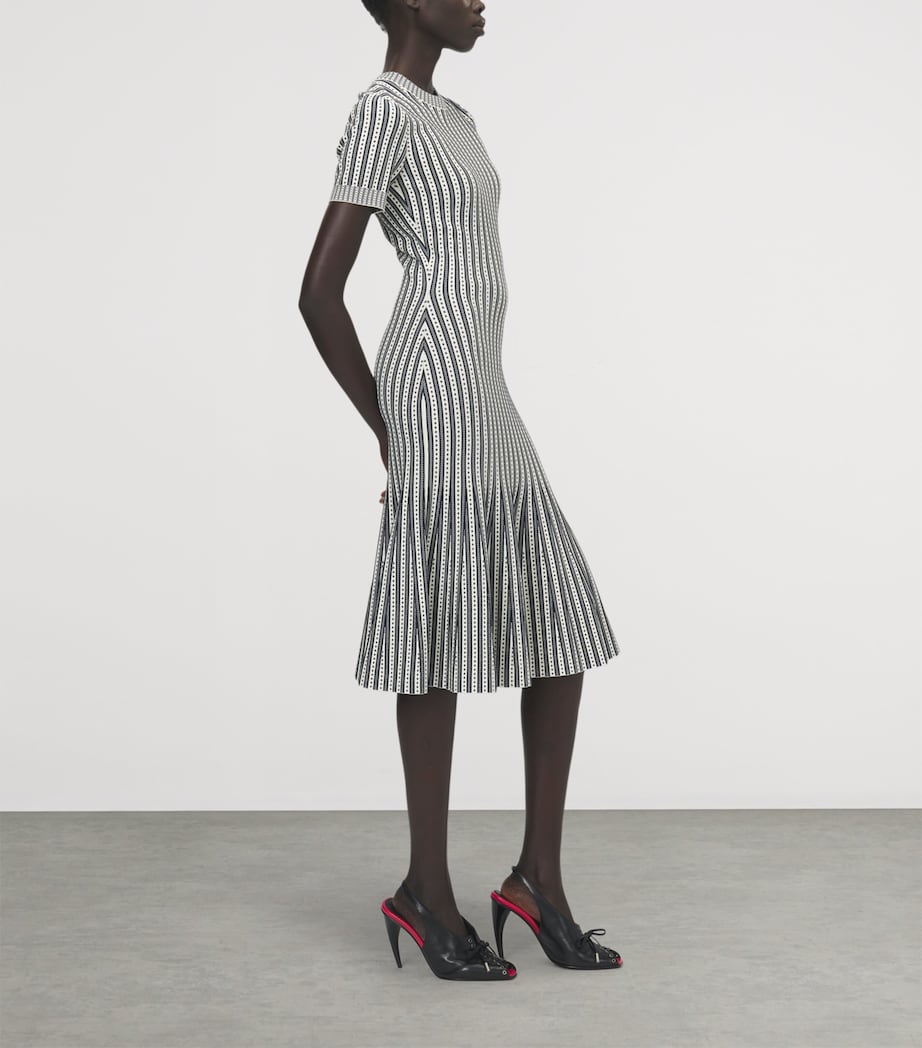 McQueen Womens Knitted Stripe Midi Dress Image 4