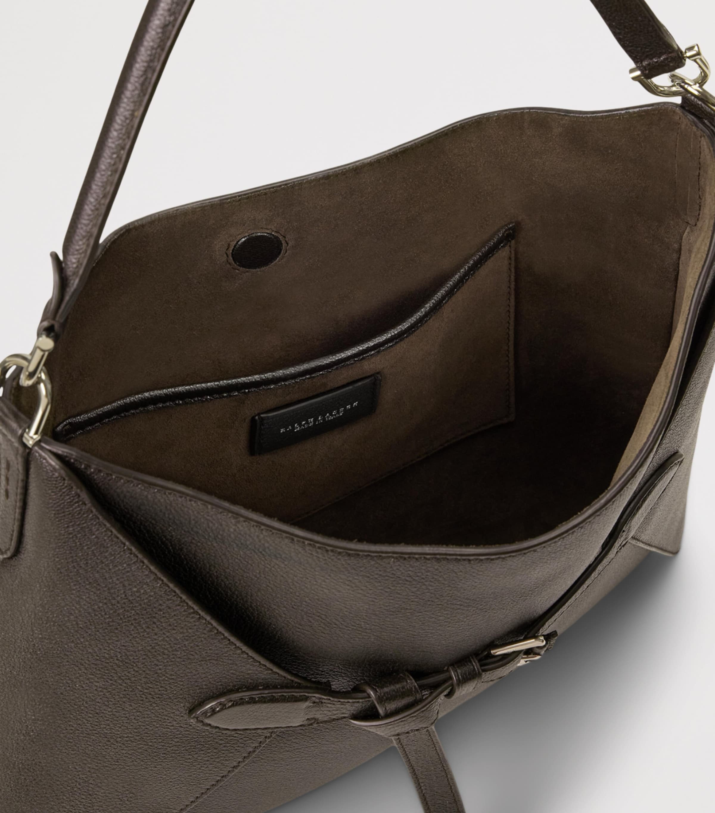 Ralph Lauren Collection Leather The Ralph Slim Tote Bag Chocolate Image 3