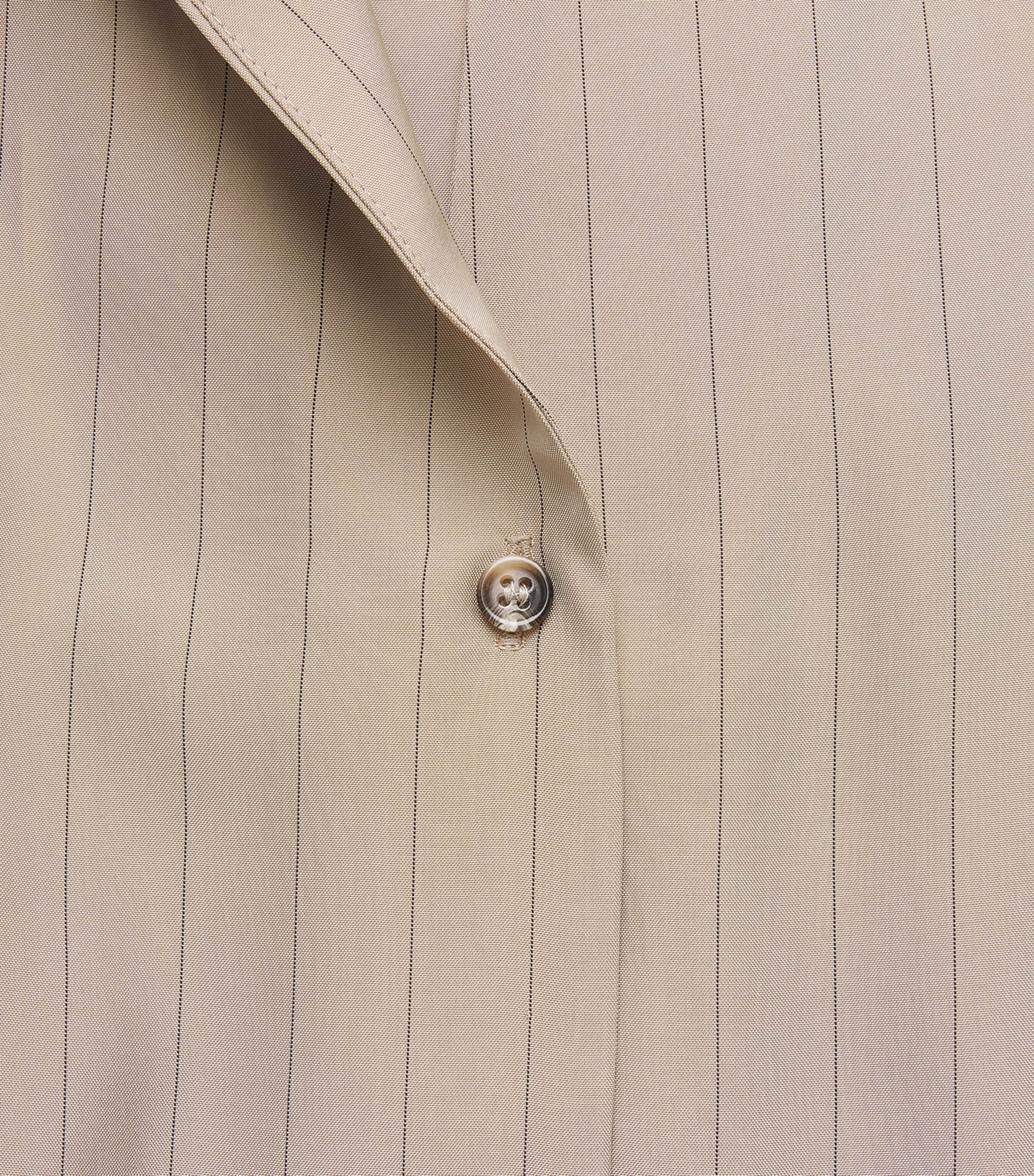 Liberowe Womens Pinstripe Ellis Tie Shirt Beige Pinstripe Image 6