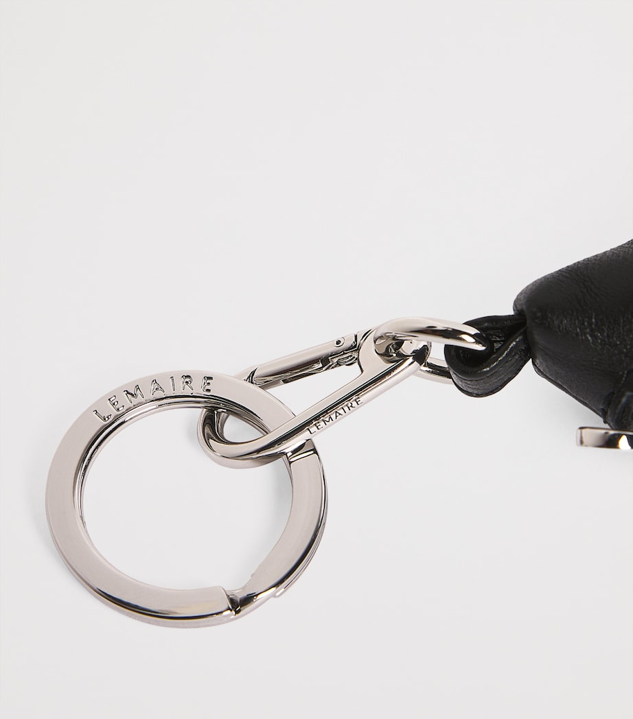 Nappa Leather Croissant Keyring BLACK BK999 Image 4