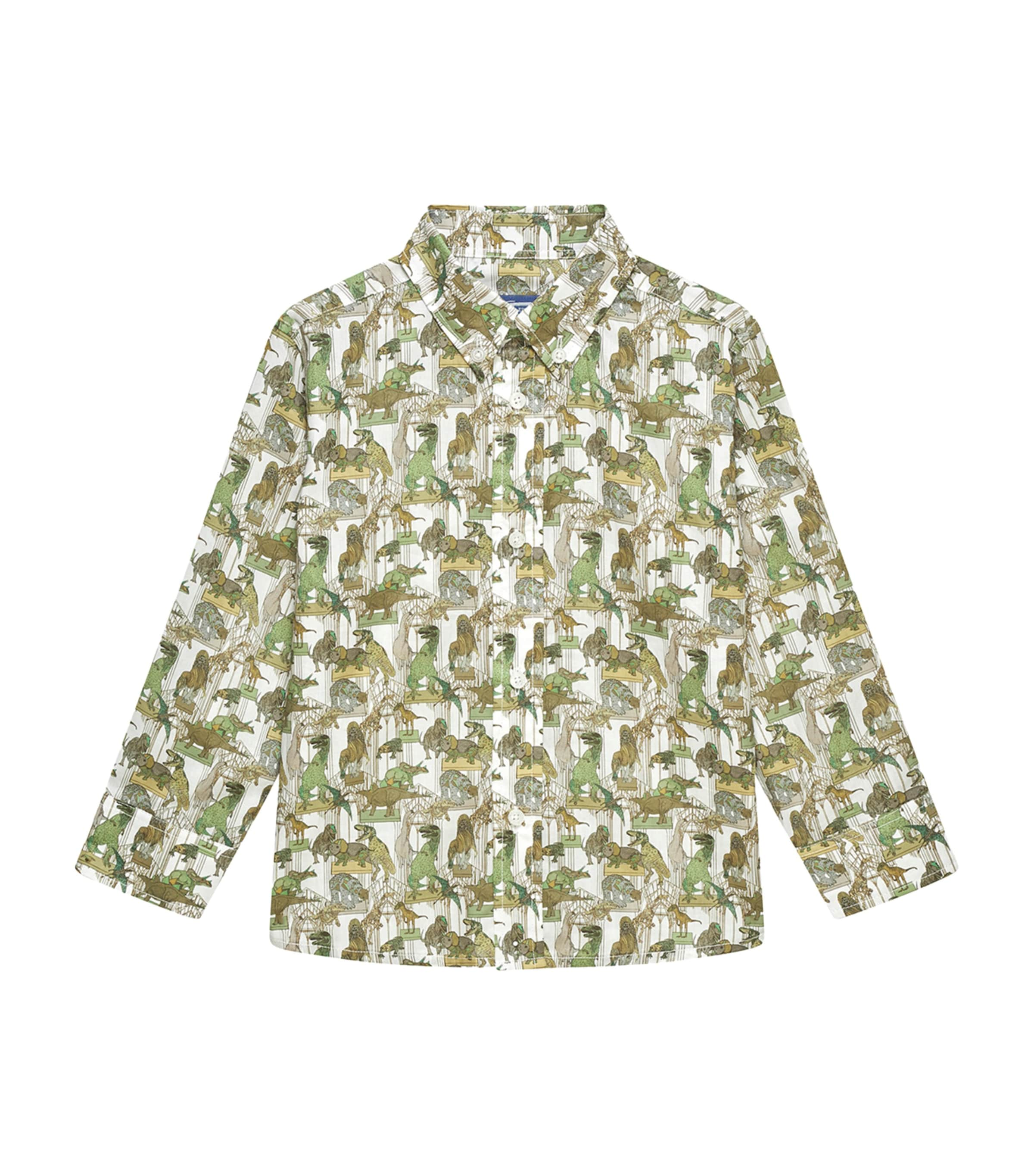 Trotters Kids' Cotton Dinosaur Shirt In Green