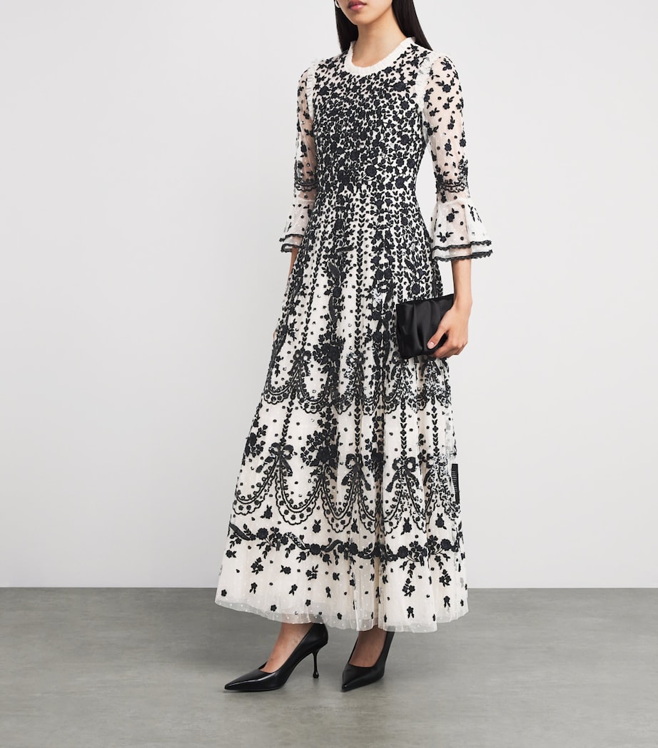 Round-Neck Adeline Maxi Dress CREAM/GRAPHITE Image 2