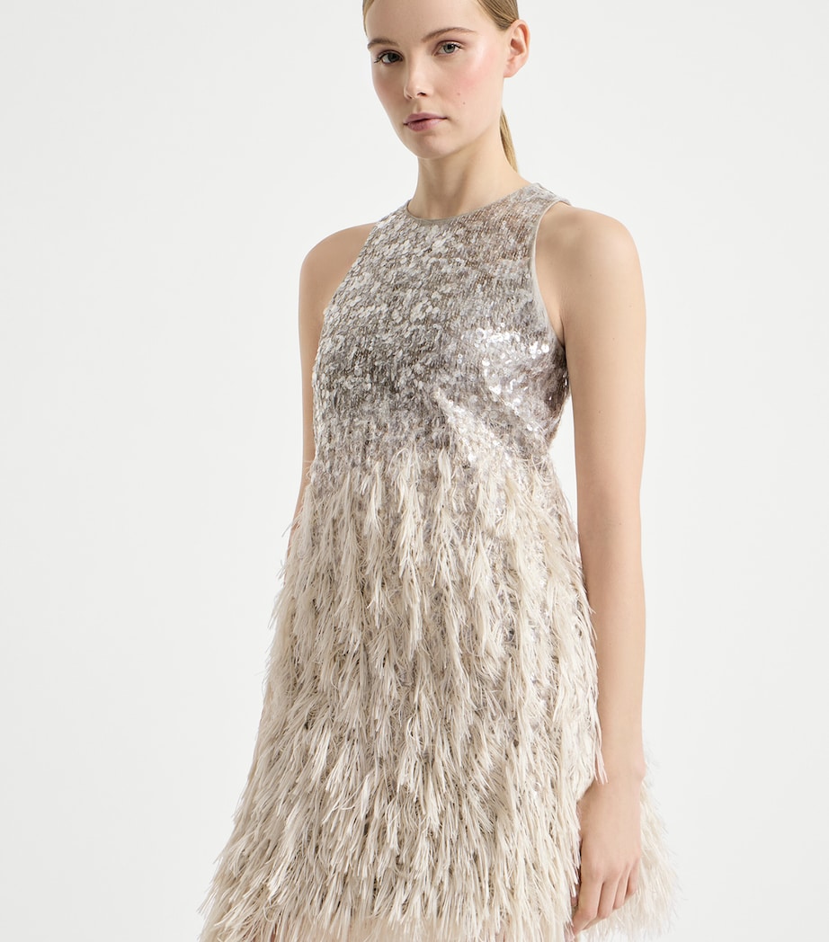 Brunello Cucinelli Womens Sequin-Embellished Dégradé Mini Dress Image 5