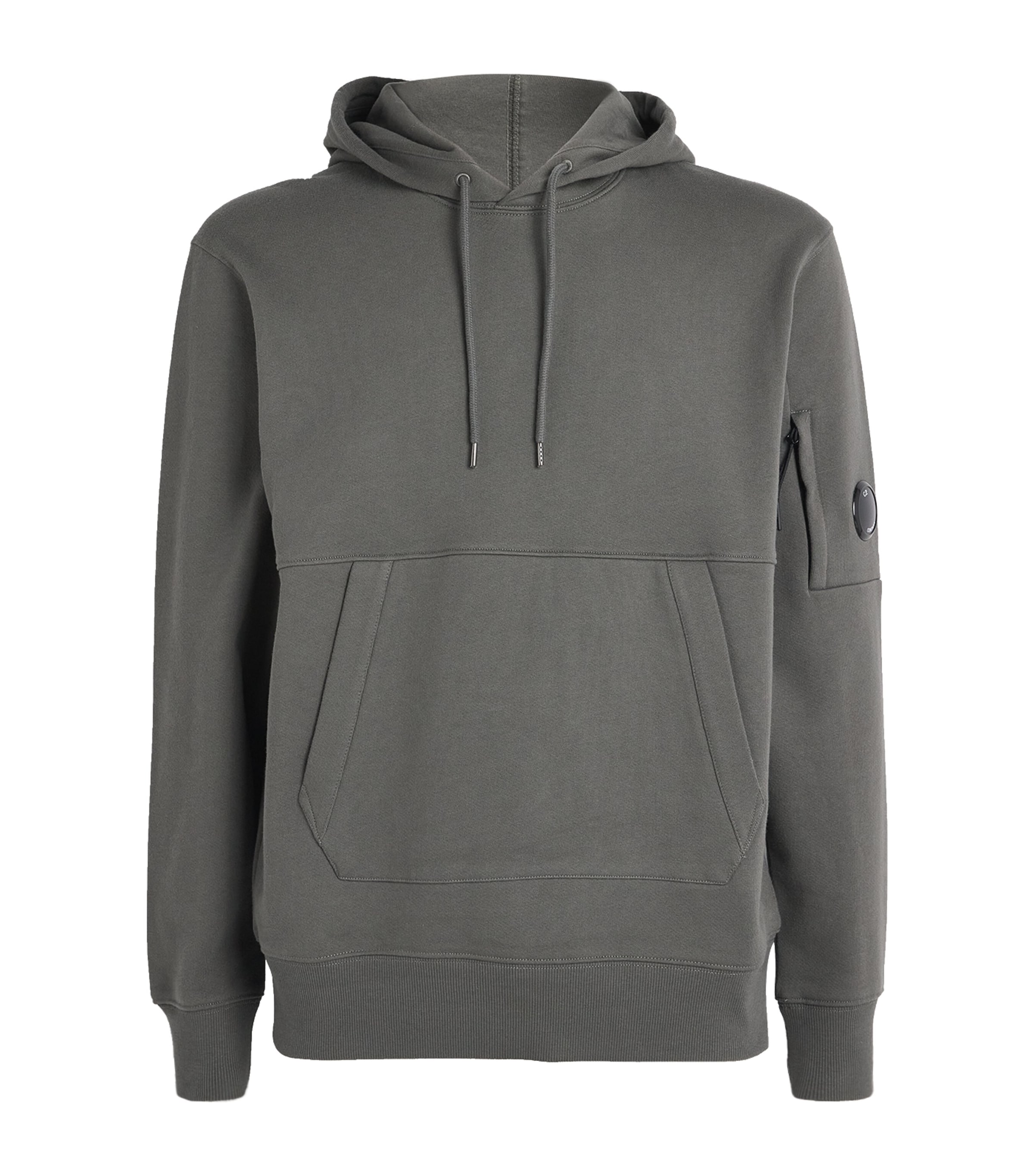 C.P. Company Mens Cotton Goggle-Pocket Hoodie Gunmetal Image 1