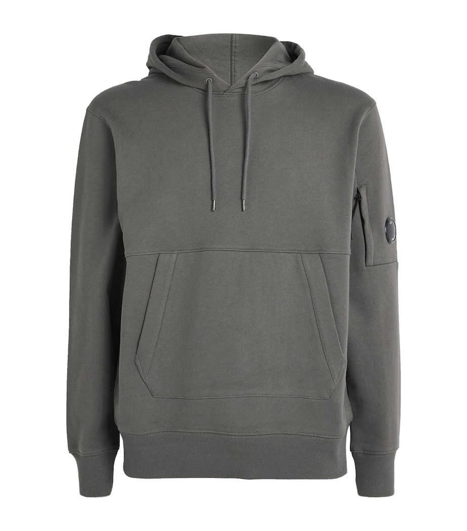 C.P. Company Mens Cotton Goggle-Pocket Hoodie Gunmetal Image 1