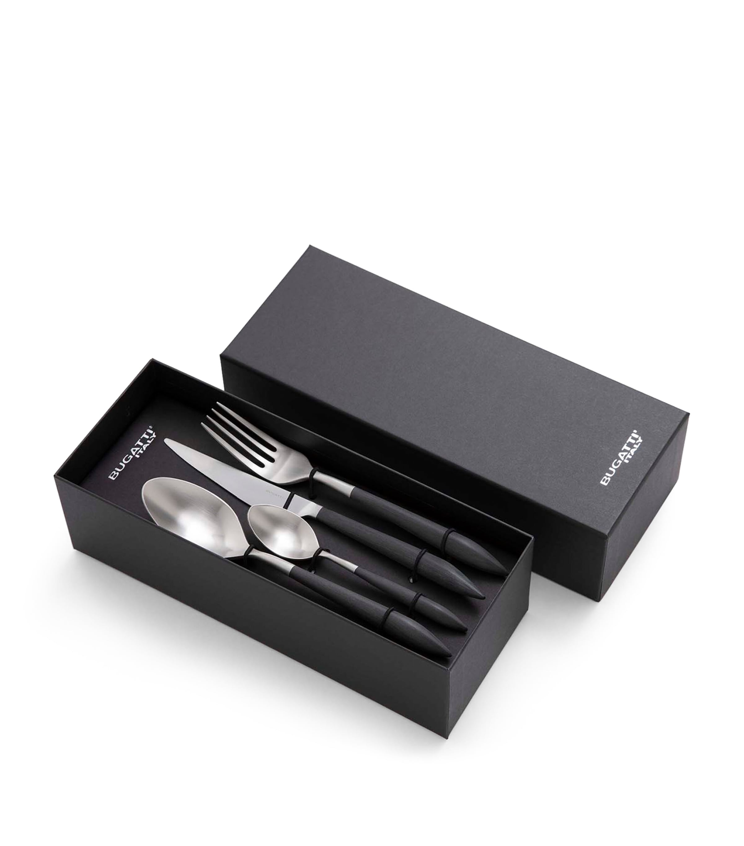 Bugatti Ares Stainless Steel 24-piece Cutlery Set In Black