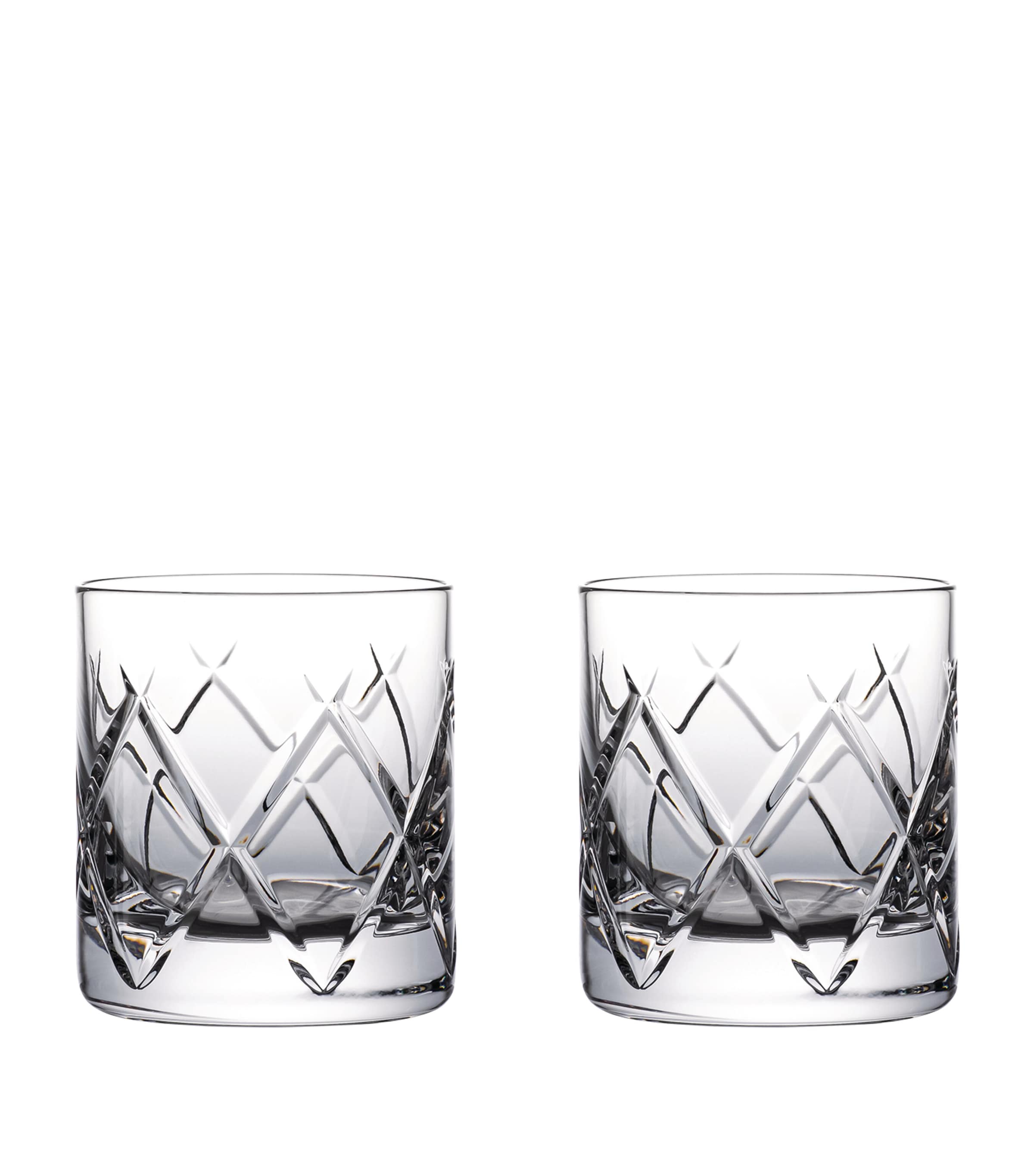 Waterford Set Of 2 Connoisseur Olann Straight Lead Crystal Tumblers In Clear
