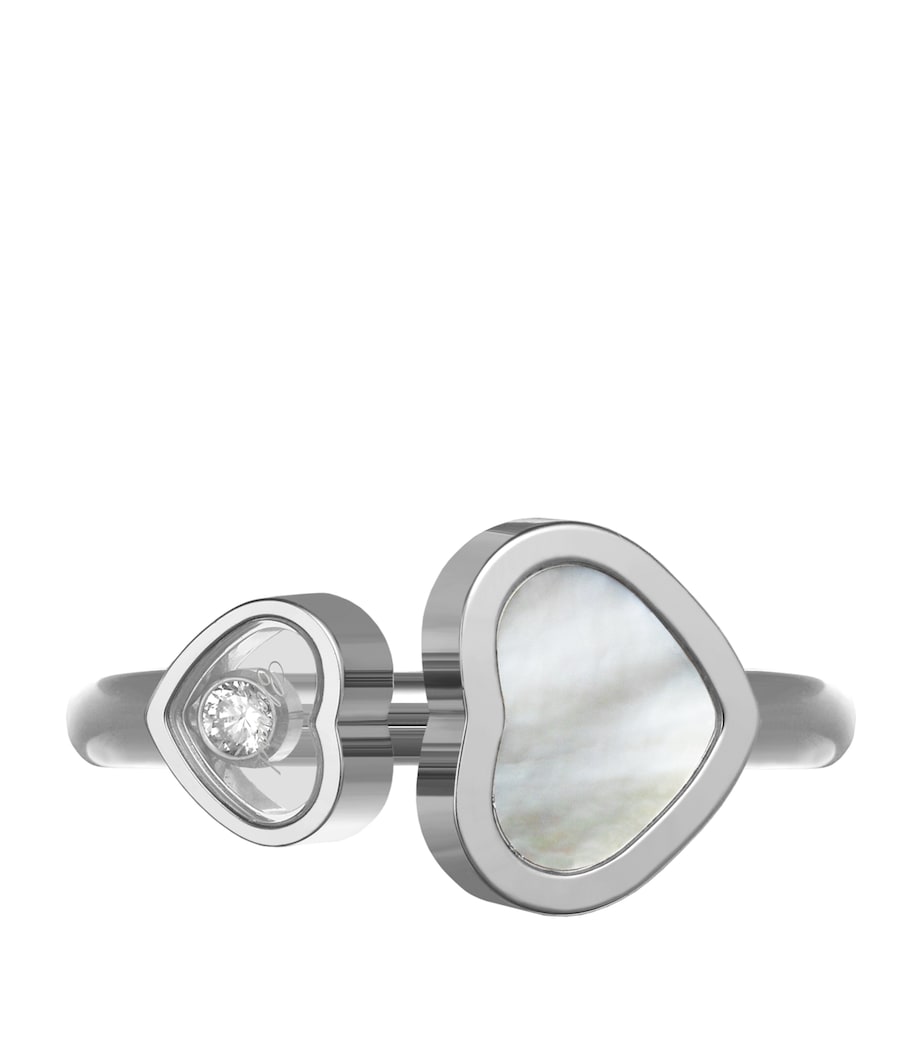 White Gold and Diamond Happy Hearts Ring Image 3