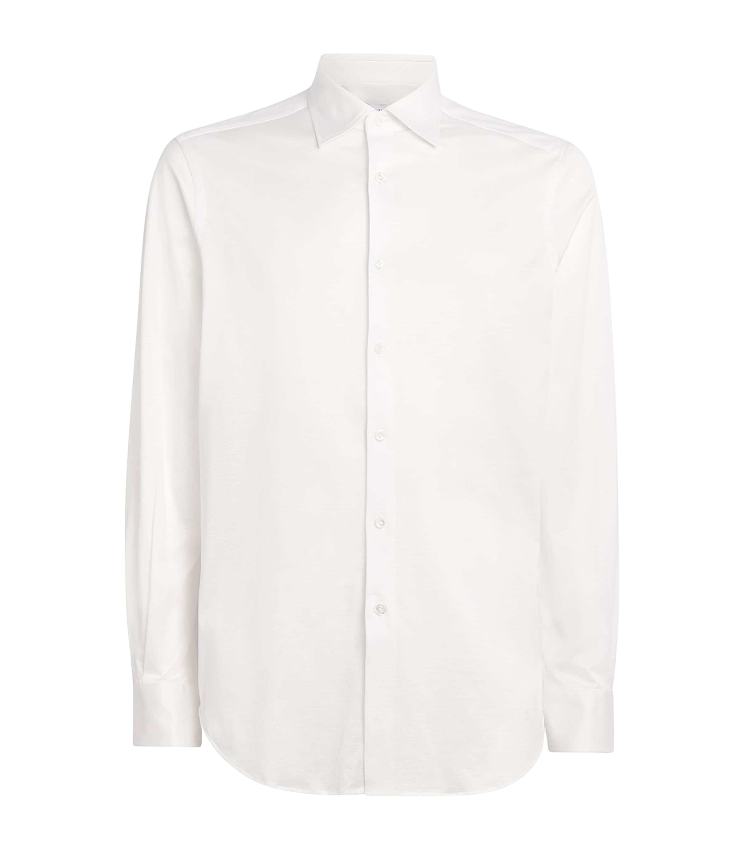 Pal Zileri Mens Cotton Jersey Shirt White Image 1