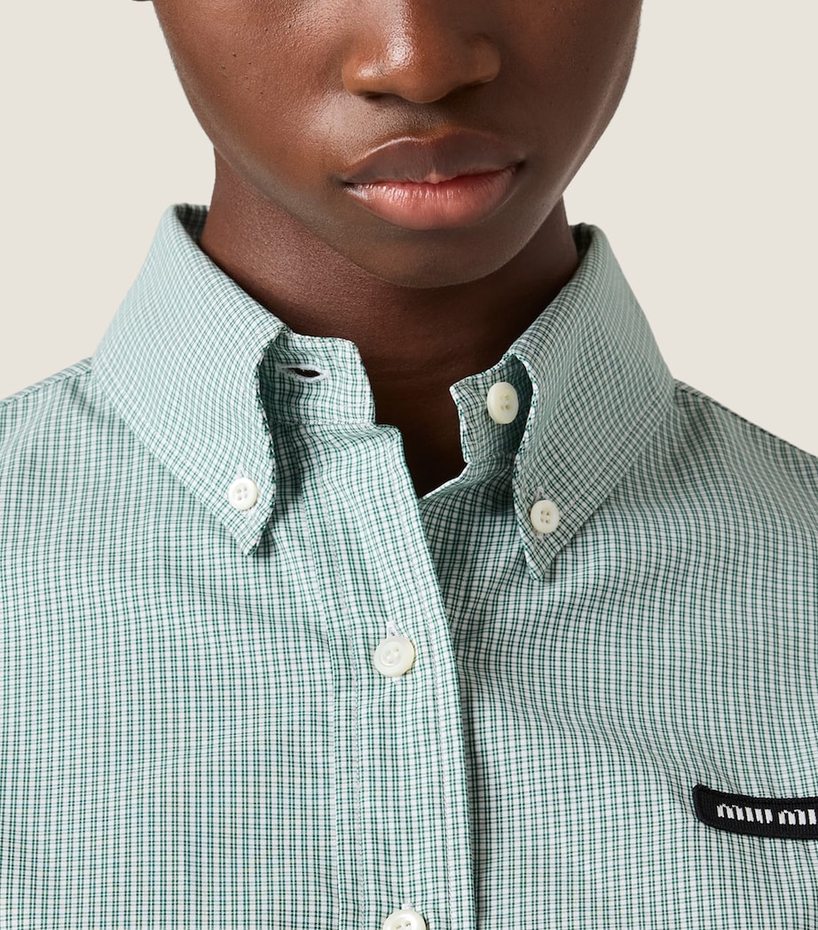 Cotton Poplin Check Shirt F077U Image 5