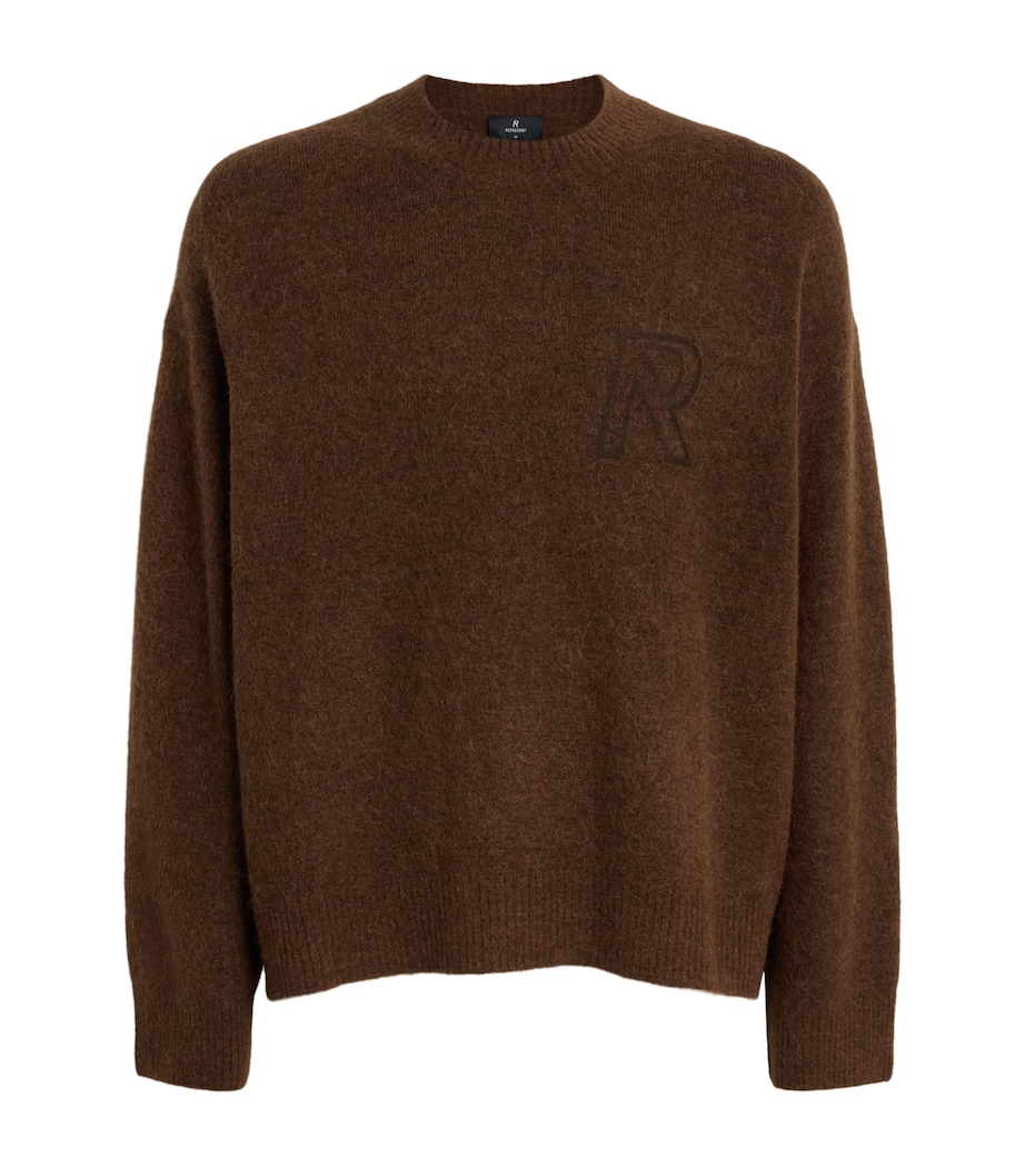 Represent Mens Wool-Blend Logo Sweater Chocolate Image 1
