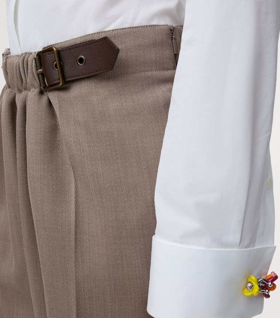 Wool Buckled Shorts BEIGE MELANGE Image 5