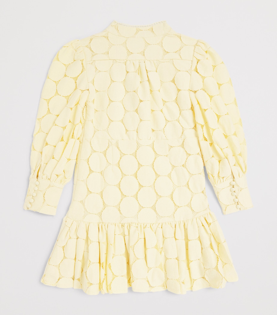 Bardot Junior Embroidered Tamara Spot Dress (4-14 Years) Lemon Image 2