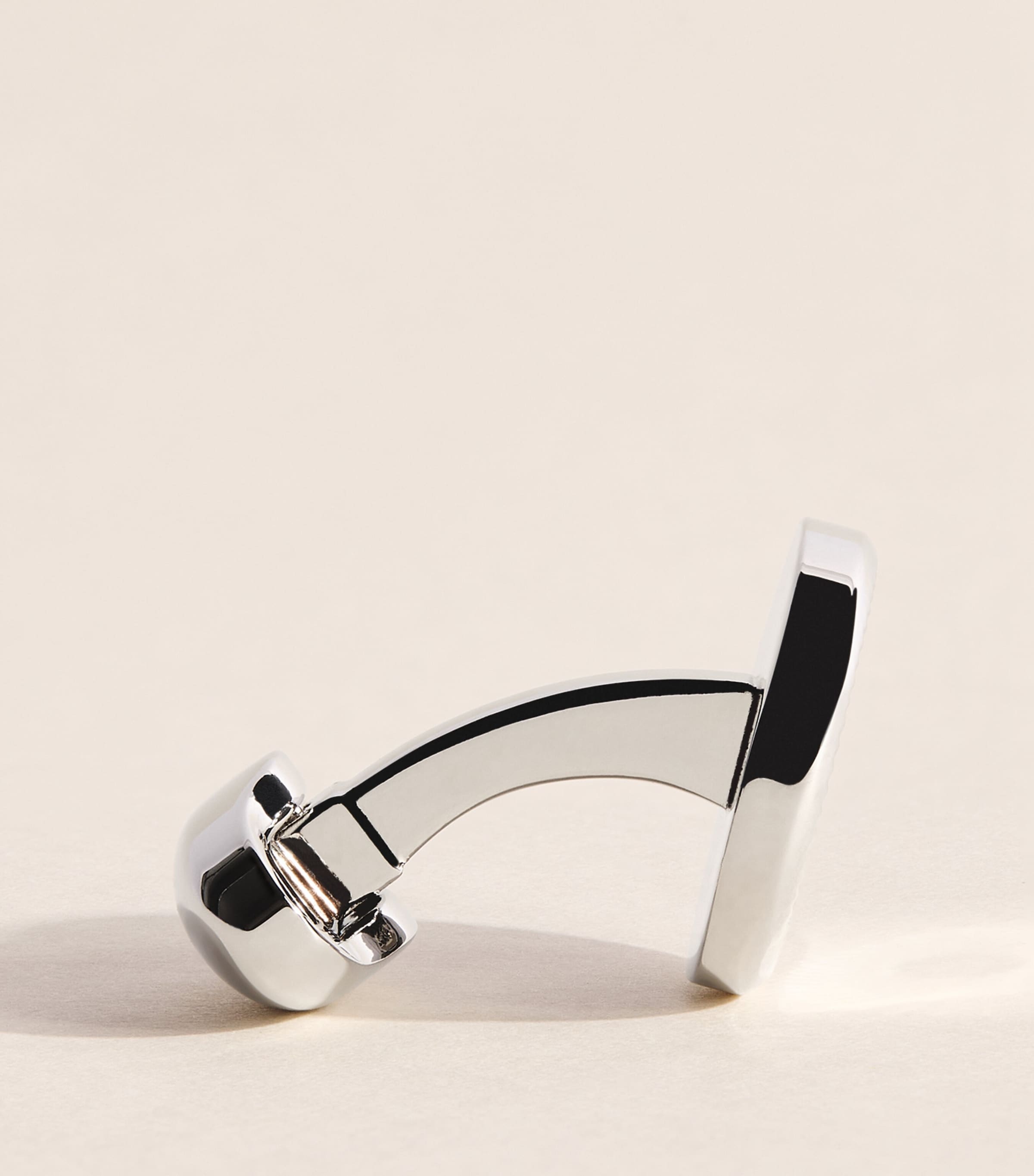 Babette Wasserman Rhodium-Plated Gatsby Wheel Cufflinks Rhodium Image 4