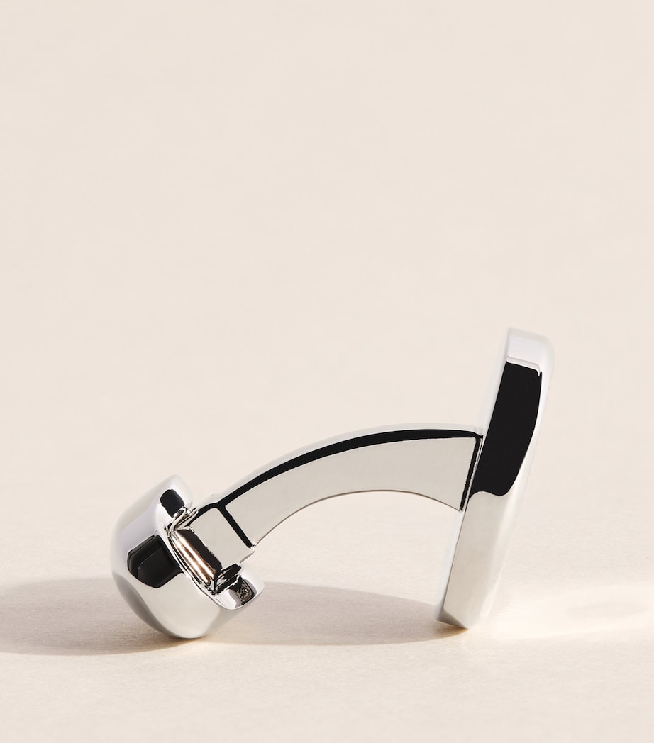 Babette Wasserman Rhodium-Plated Gatsby Wheel Cufflinks Rhodium Image 4