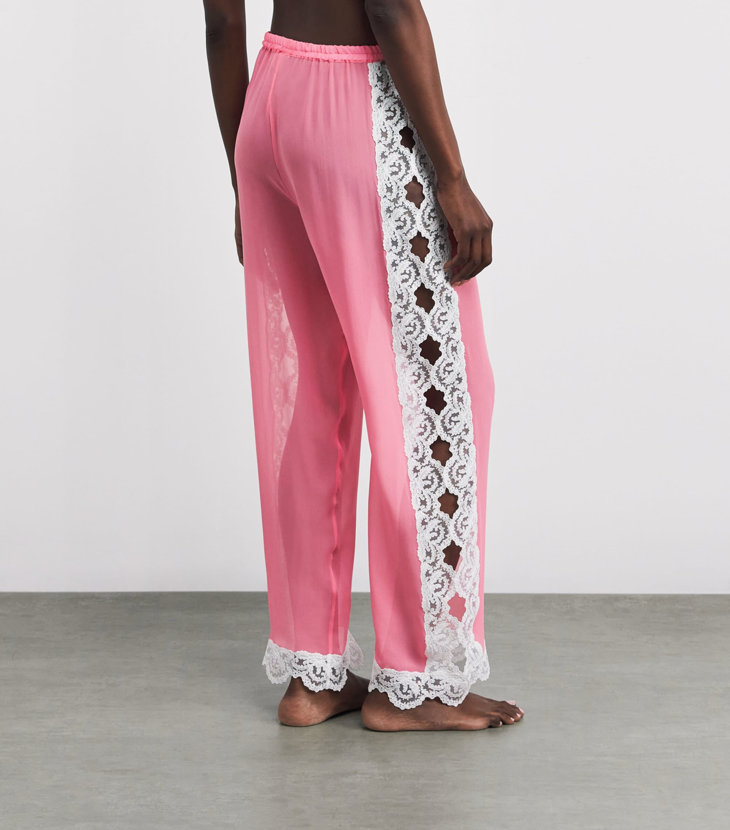Loretta Caponi Womens Silk Yasmin Trousers Pink Dawn Image 4