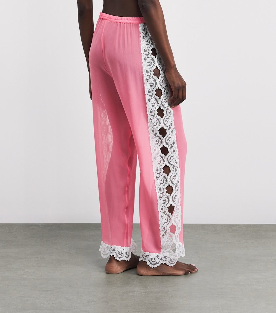 Loretta Caponi Womens Silk Yasmin Trousers Pink Dawn Image 4