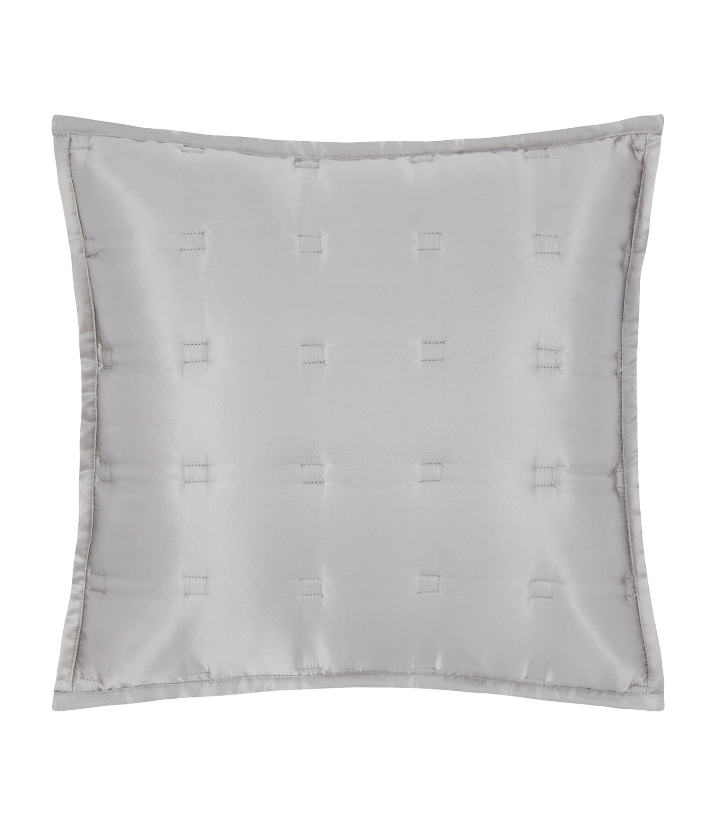 Gingerlily Silk Windsor Square Cushion In Gray