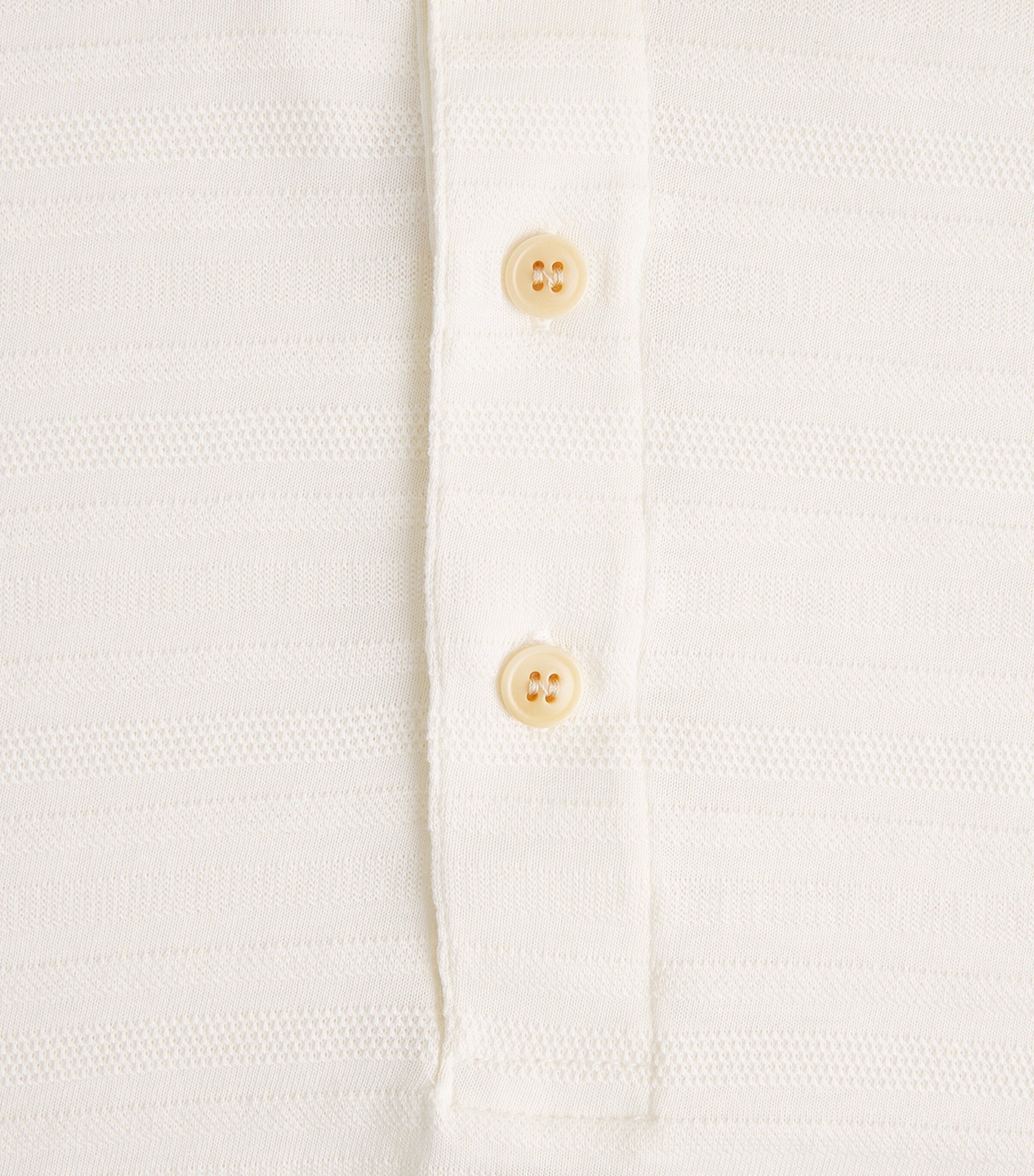 Oliver Spencer Mens Organic Cotton Jacquard Polo Shirt Cream Image 6
