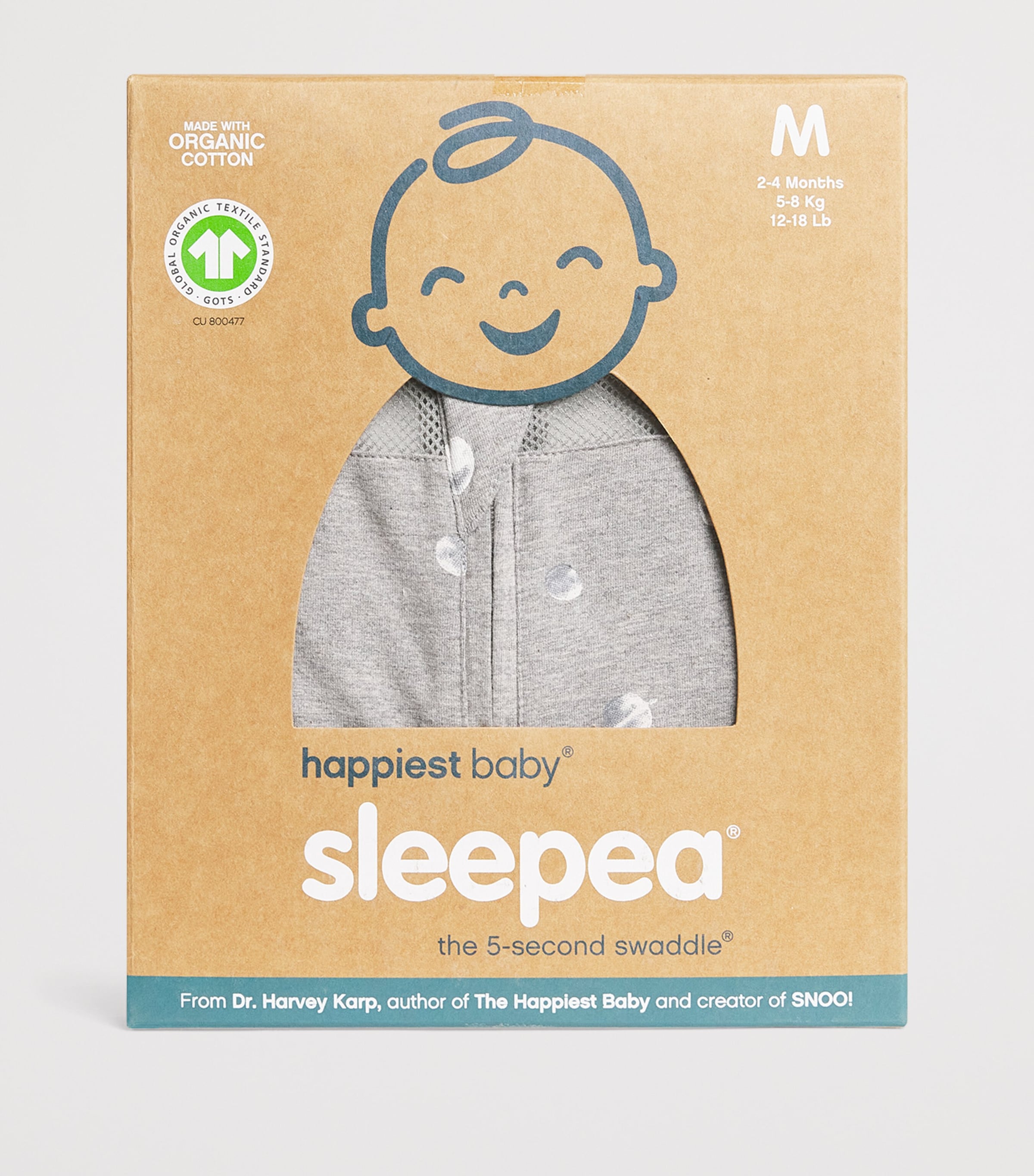 Organic Cotton Sleepea Swaddle GREY MELANGE Image 3