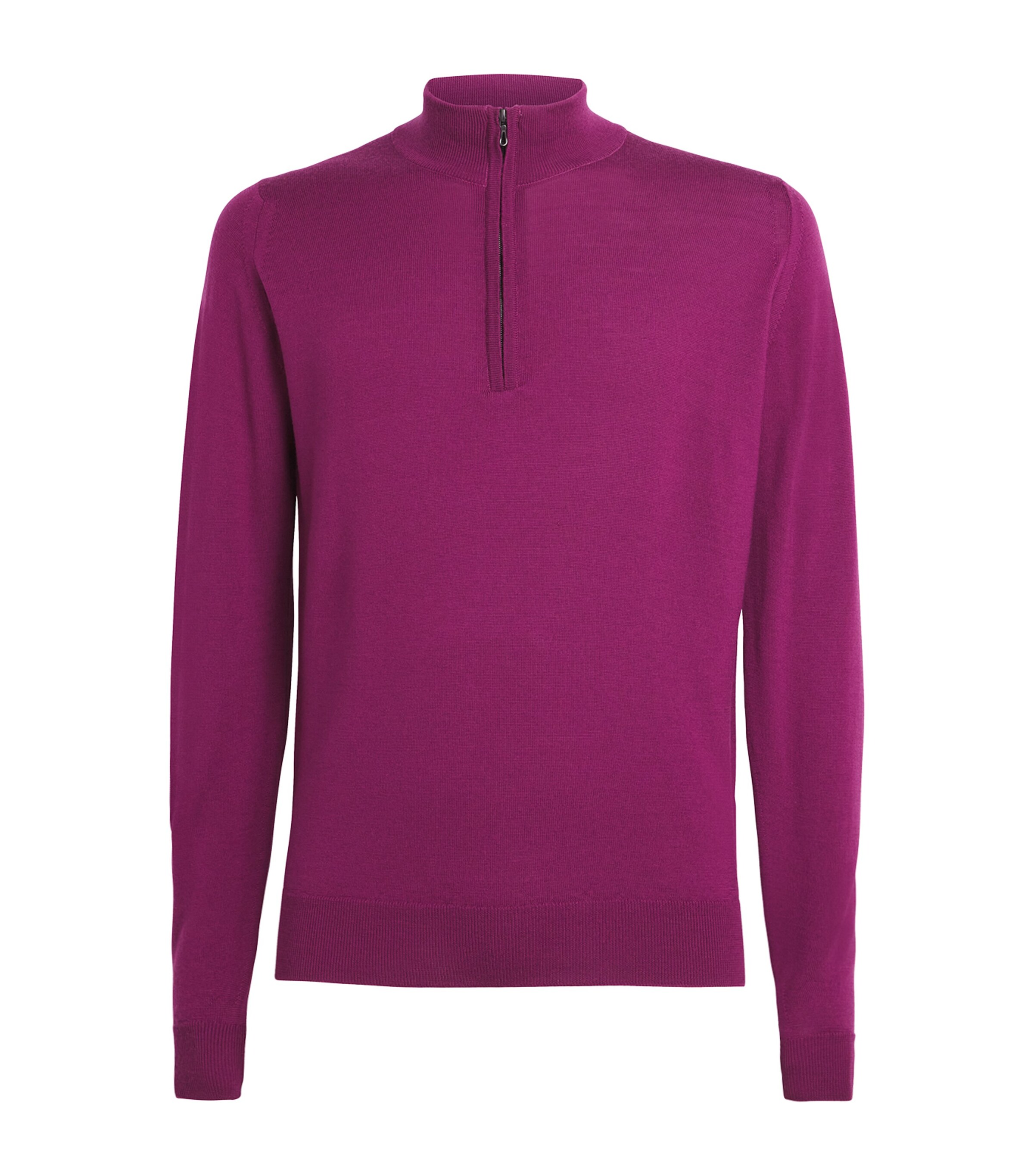 John Smedley Mens Wool Tapton Quarter-Zip Sweater Bramble Image 1