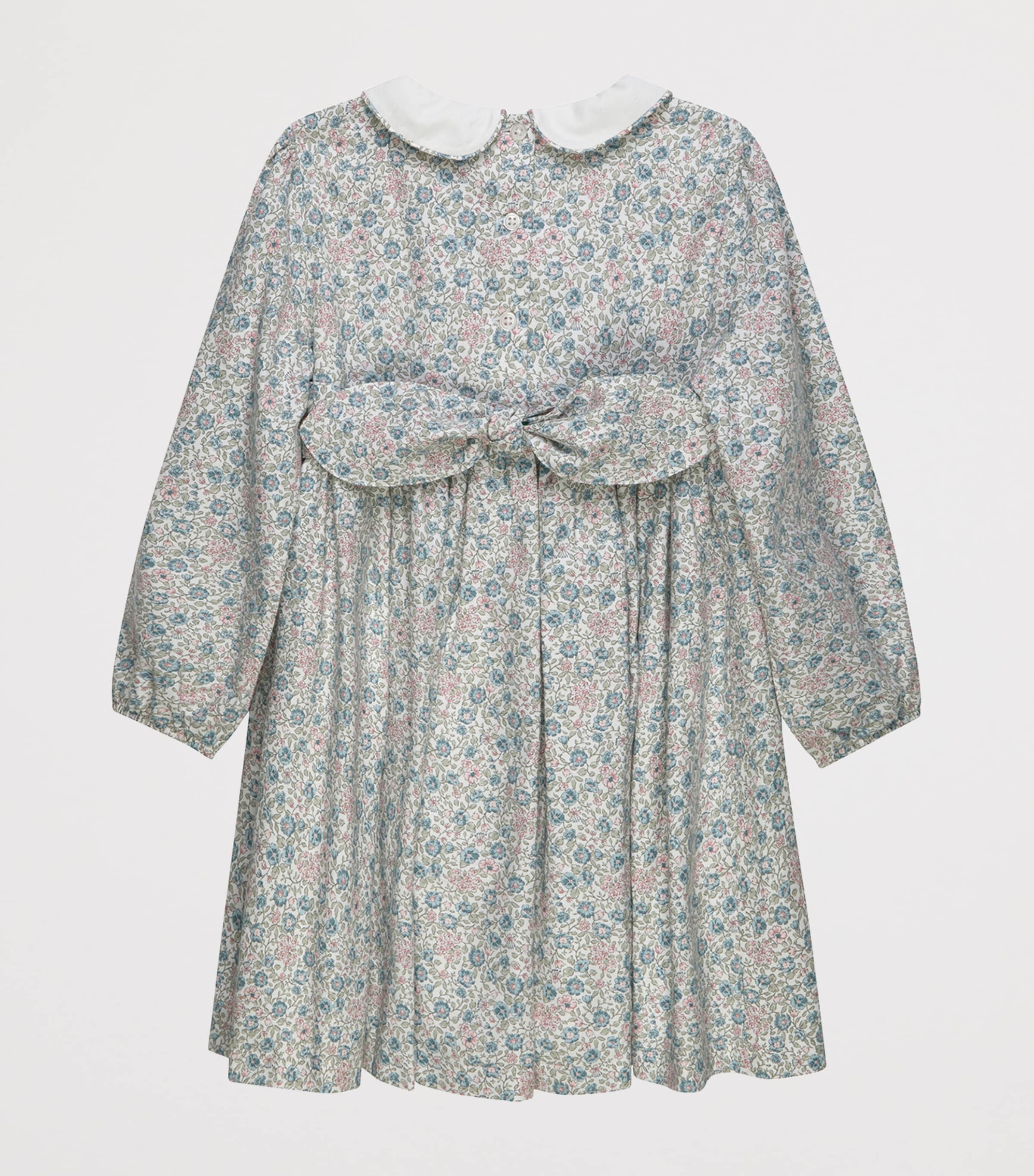 Trotters Cotton Floral Lina Dress (2-5 Years) Blue Image 2
