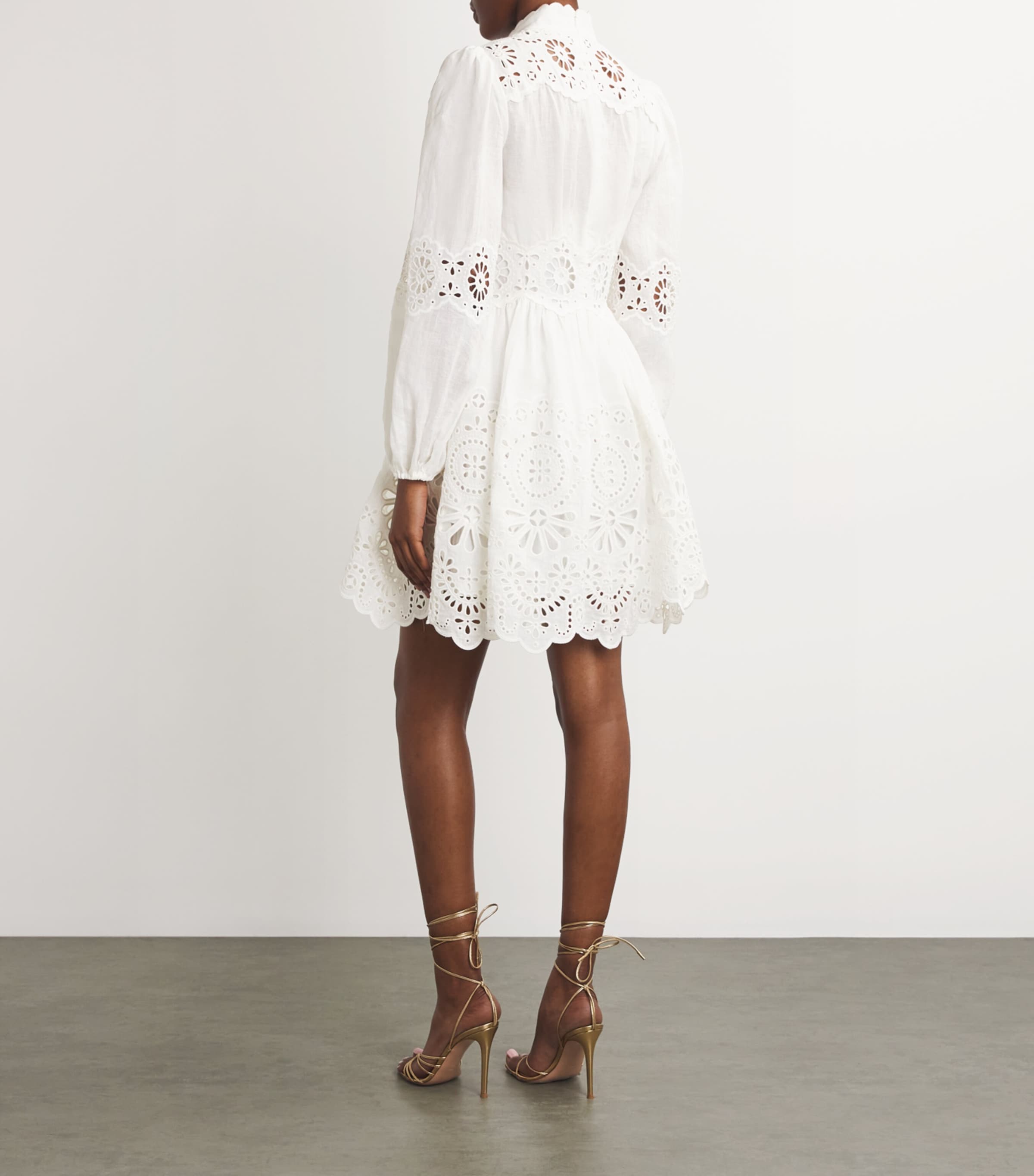 Zimmermann Womens Broderie Anglaise Mini Dress Ivory Image 3