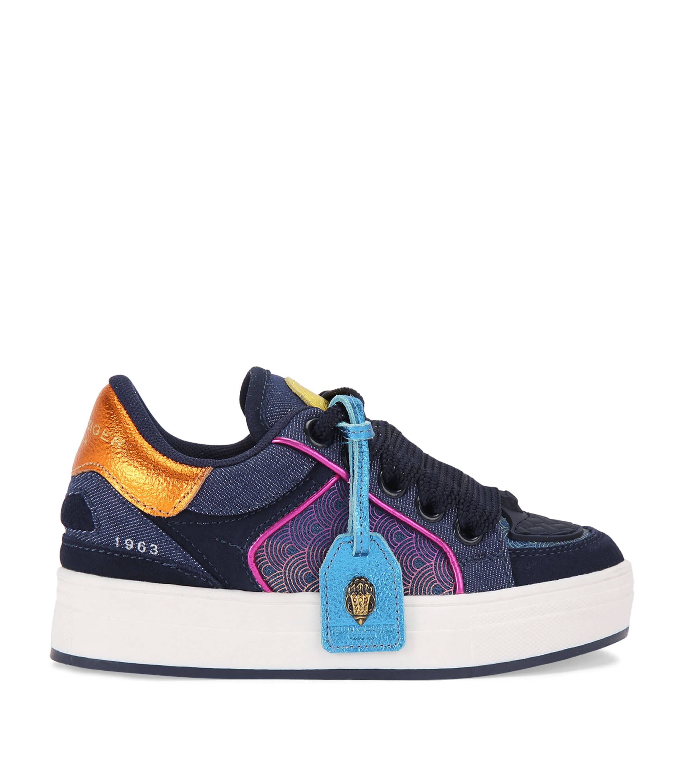 Kurt Geiger London Leather Southbank Tag Sneakers Denim Image 1