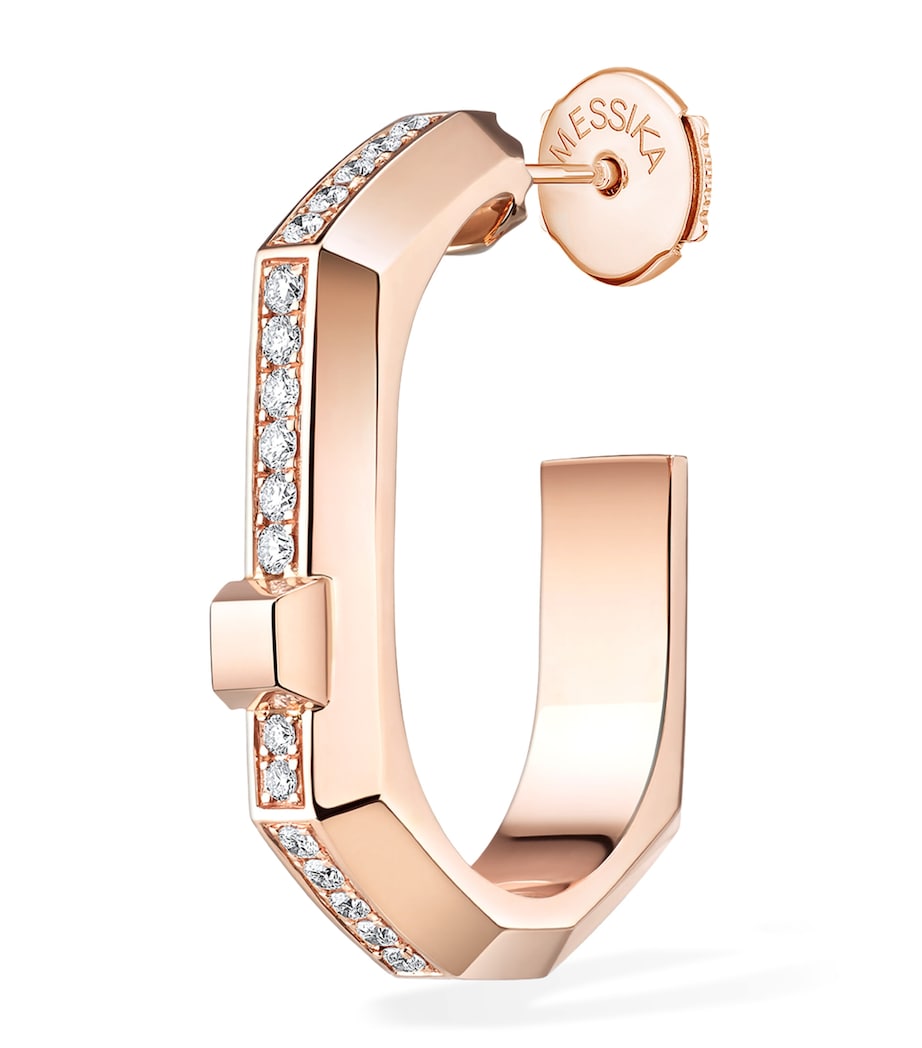 Messika Moderniste Small Yellow Gold and Diamond Single Hoop Earring Pink Gold Image 1